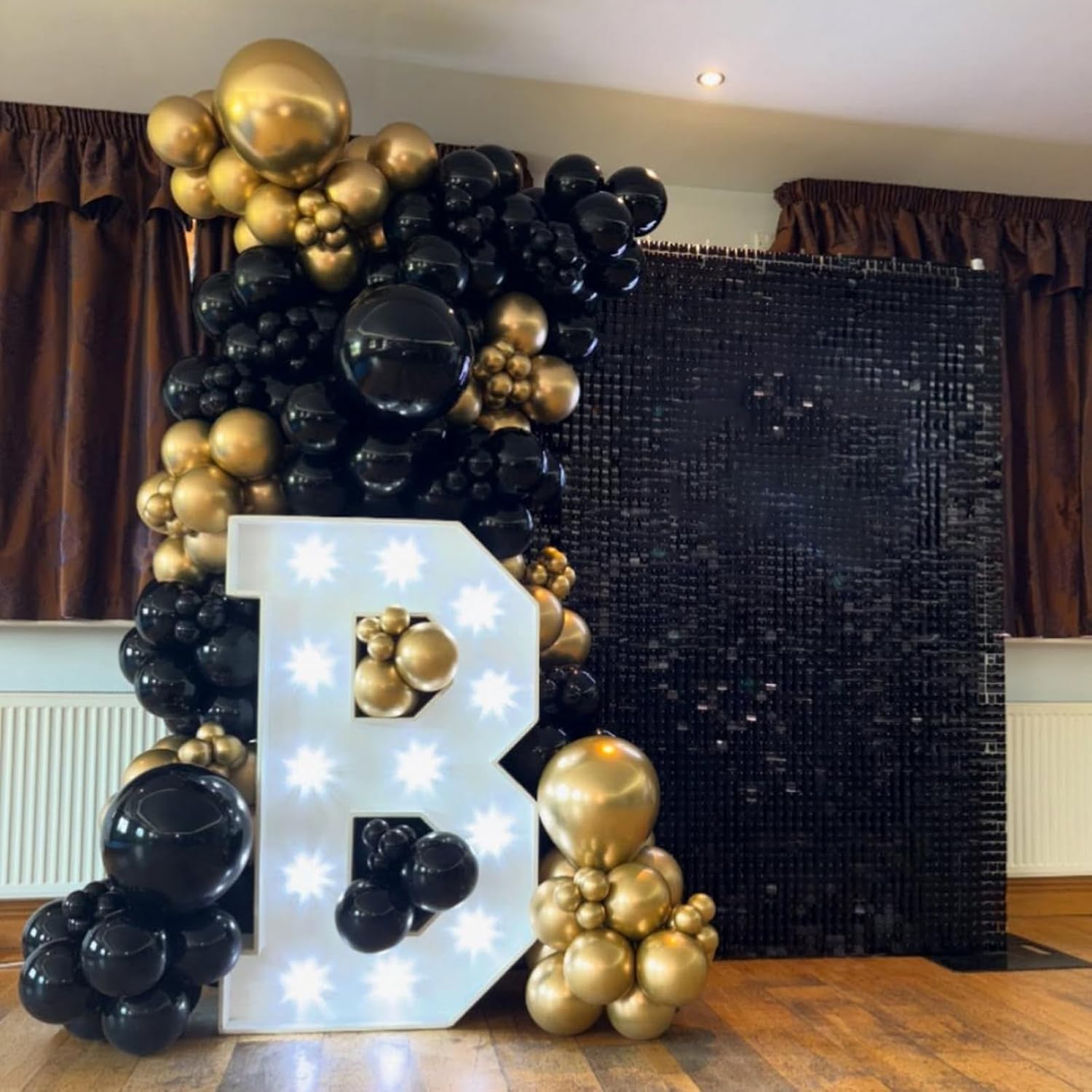 Black and Gold Balloon Arch Kit,129Pcs Gold and Black Party Balloons with 4 Size for Birthday Graduation Anniversary Party New Years Decorations - Image 5