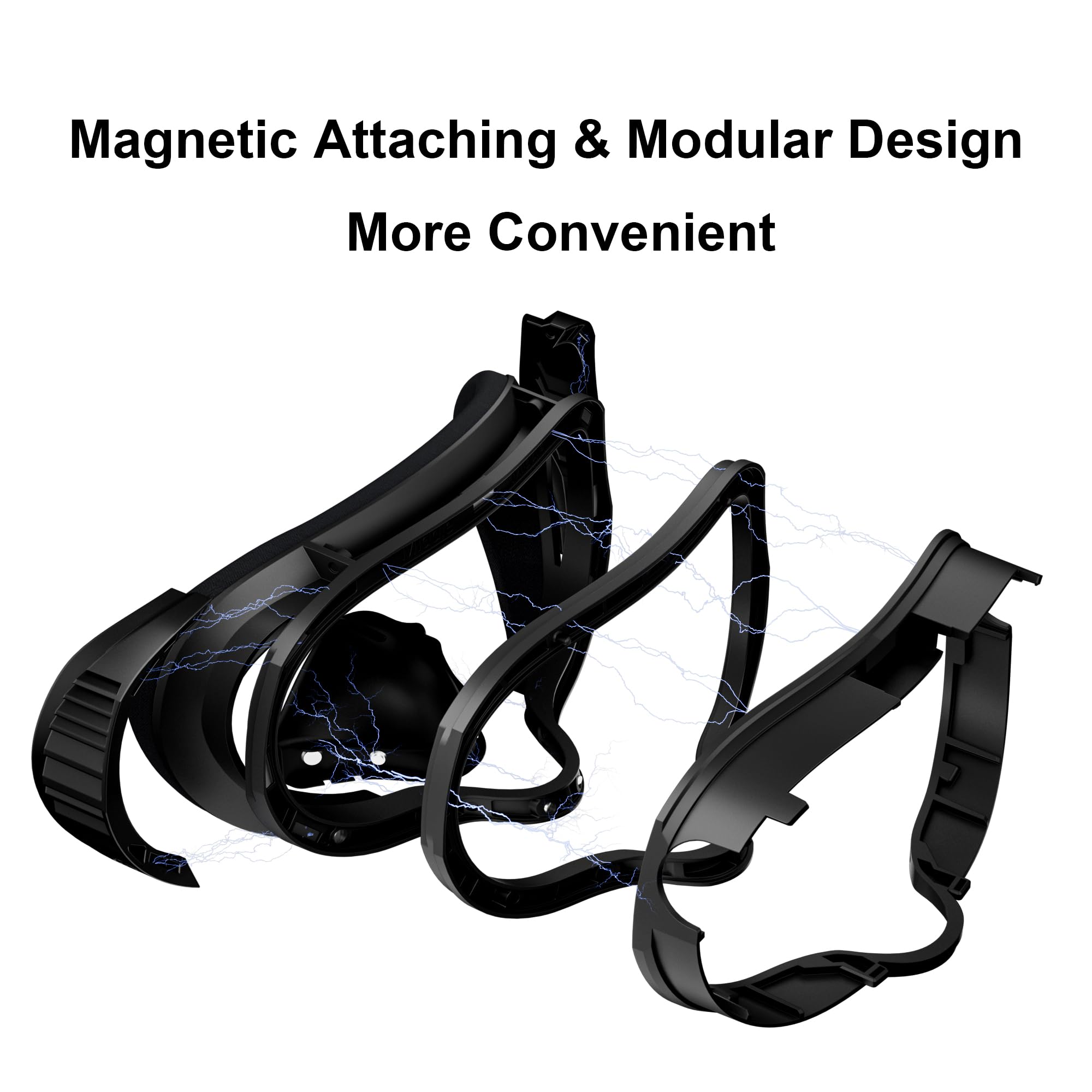 Globular Cluster Interfaz Facial magnética F3 V3 para Quest 3, Marco Flexible y Adaptable con Almohadillas multimateriales, no Compatible con Quest 3S o Base de Carga Oficial