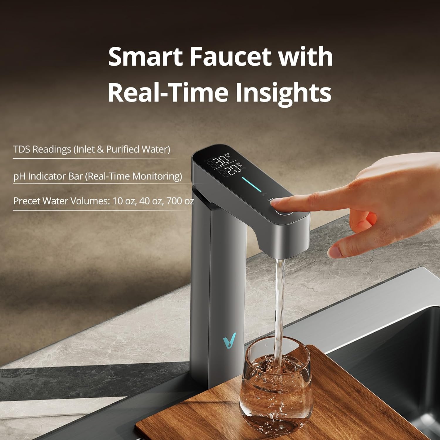 VIOMI Master M1 1000 GPD Reverse Osmosis Alkaline Mineralization pH+ Water Filter, Lead & PFAS Reduction, Under Sink Tankless RO System, NSF/ANSI 42 & 58 & 372, Smart Faucet & App Monitor, BPA Free