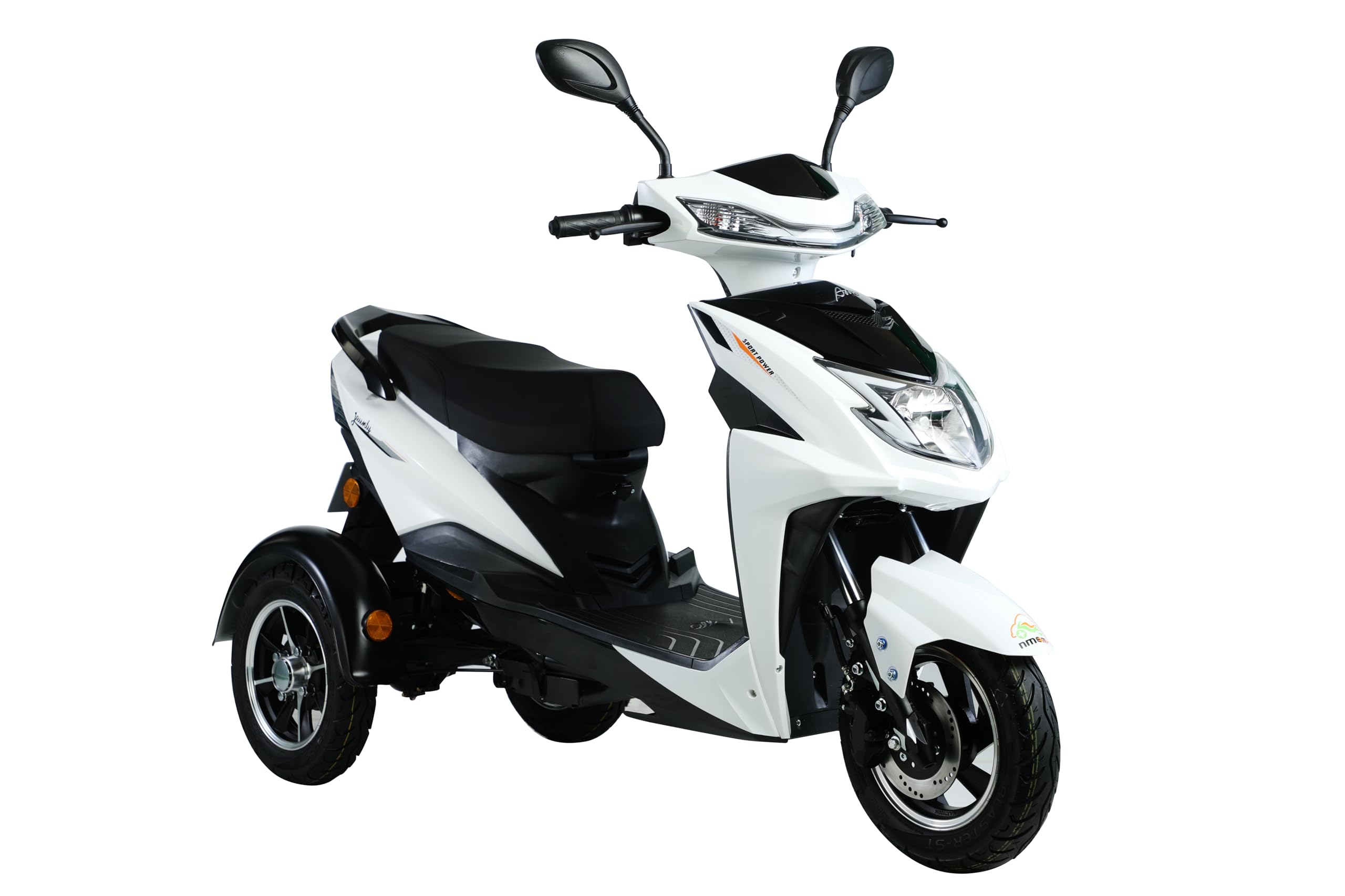 AMO Jaunty 3W Low Speed Electric Scooter Non-RTO 75Km-100Km Range, Blue and Black with Lithium Battery And Portable Charger