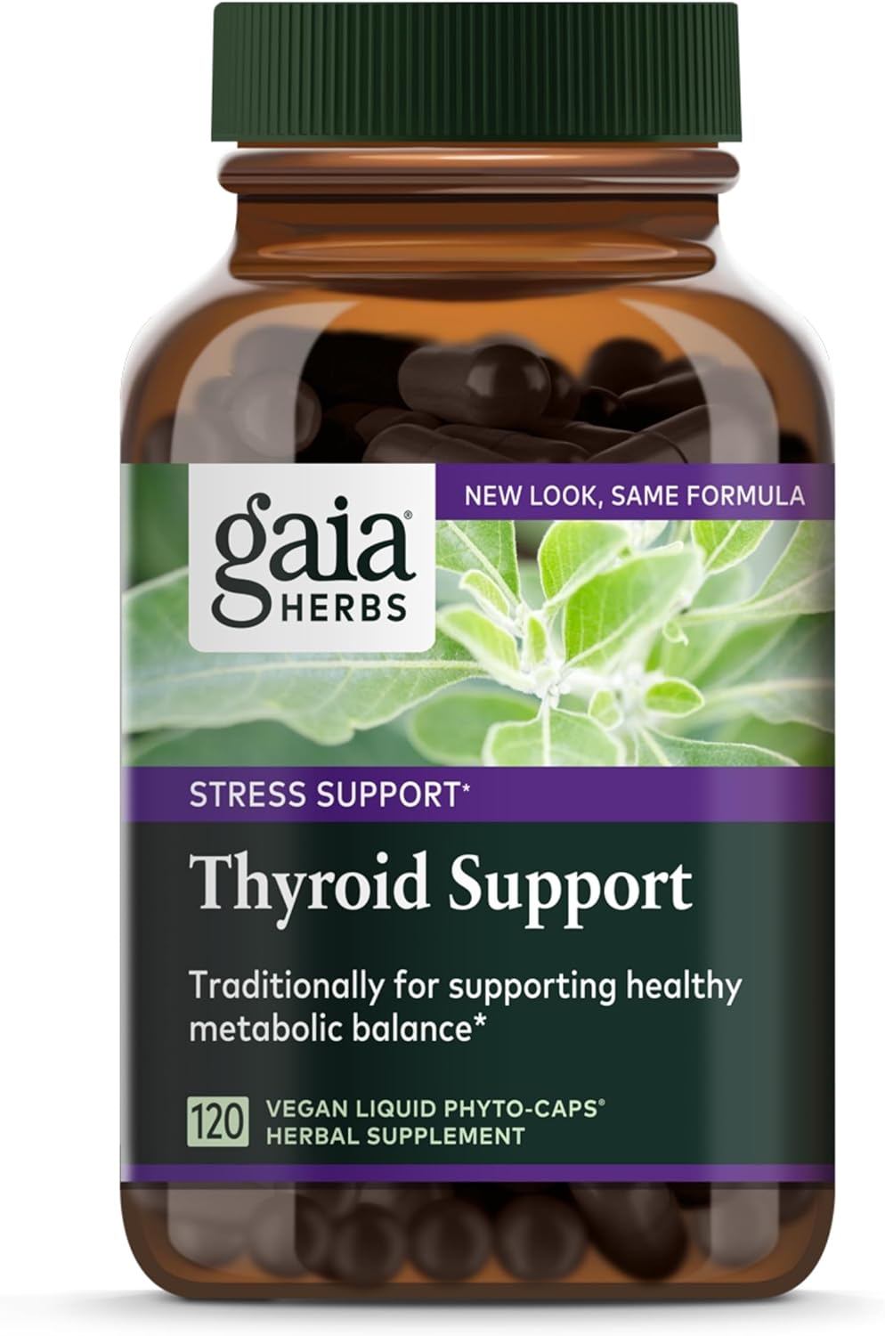 Gaia Herbs Thyroid Support – Made with Ashwagandha, Kelp, Brown Seaweed, and Schisandra to Support Healthy Metabolic Balance and Overall Well-Being – 120 Vegan Liquid Phyto-Capsules (40-Day Supply)