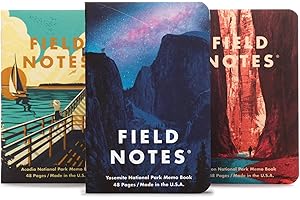 National Park Series Graph Paper Memo Books: Yosemite, Acadia, and Zion