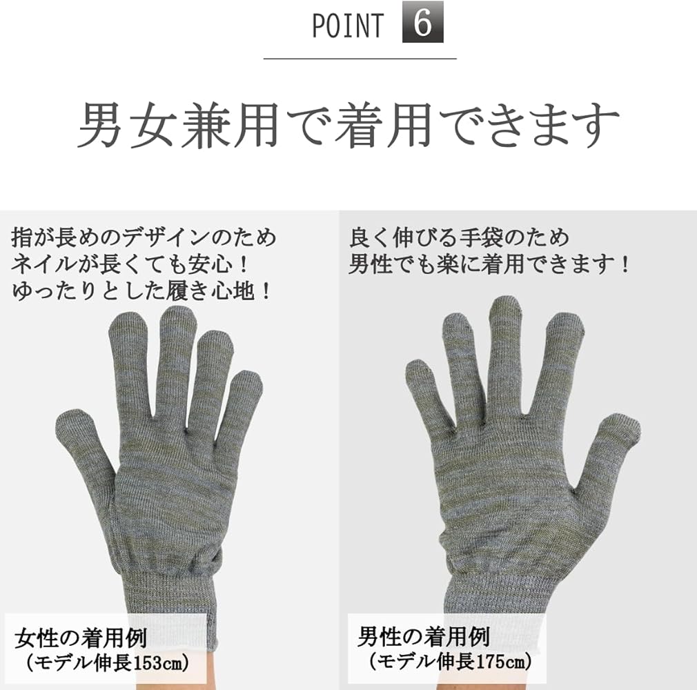 Amazon.co.jp: [WINCESS] スマホ対応 おやすみ ハンドケア 綿手袋