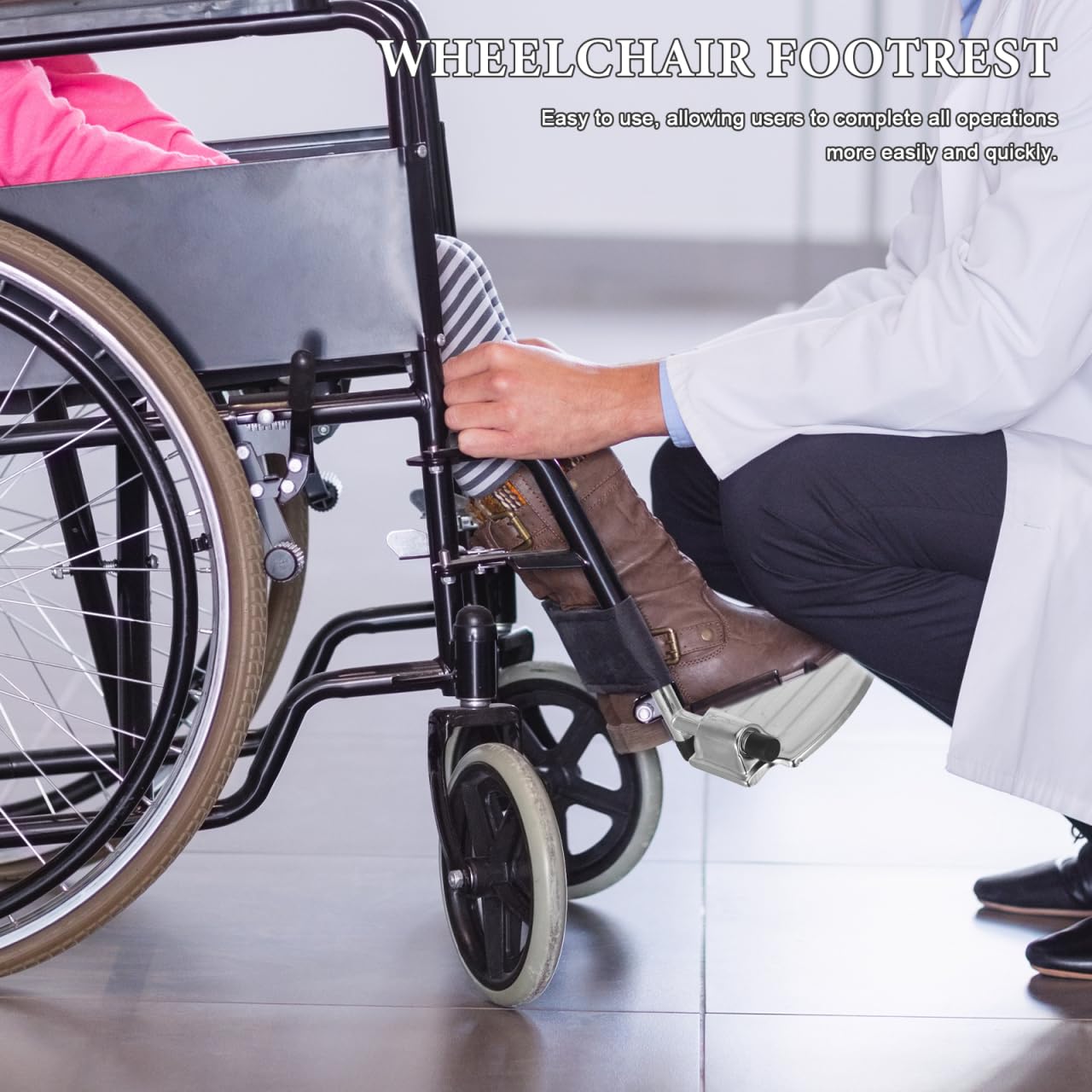 Healvian - Reposapiés para sillón, reposamuñecas, pedales para sillón, sillón, universal, reposamuñecas, andador, asas de metal