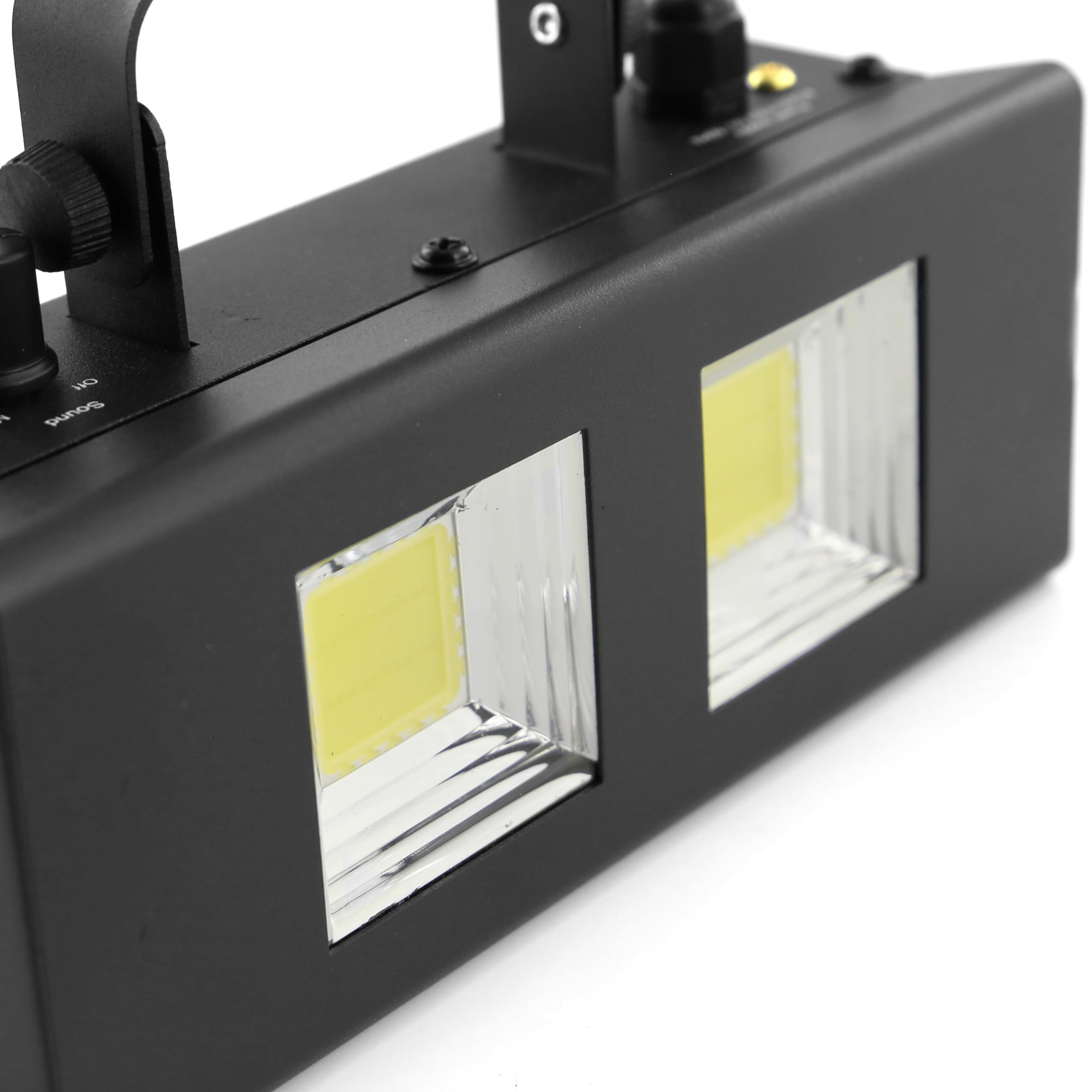 BoomTone DJ LED Strobe 2 x 20 W Nero - Stroboscopio LED potente per effetti di luce mozzafiato - Giochi di luce serale - Strobe DJ - Rilevamento musicale - Flash intenso - Illuminazione da discoteca