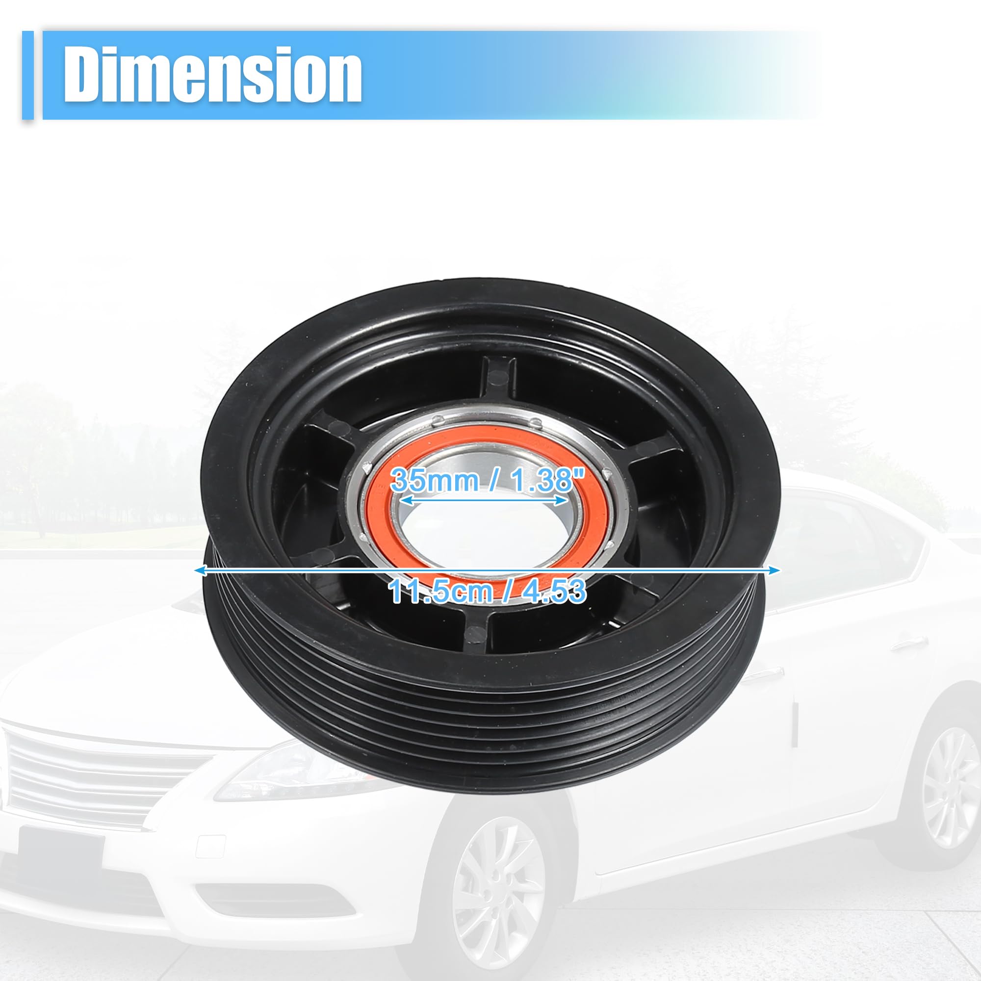 QUARKZMAN Ac Embrague Compresor Para Toyota Corolla 2009-2010 1Pc | Para Toyota Matrix 2009-2011 1.8L, Plateado Y Negro, Metal, 3.3X11.5Cm, 35Mm Di, 7 Ranuras
