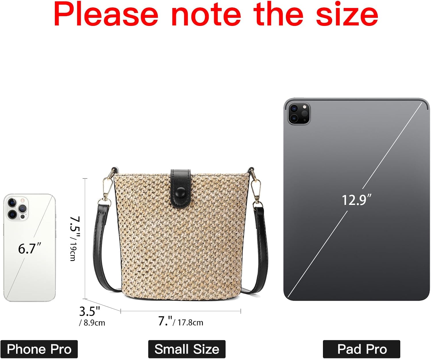 RNIEGA Small Straw Crossbody Bag for Women Woven Summer Shoulder Phone Purse Beach Handbag for Vacation