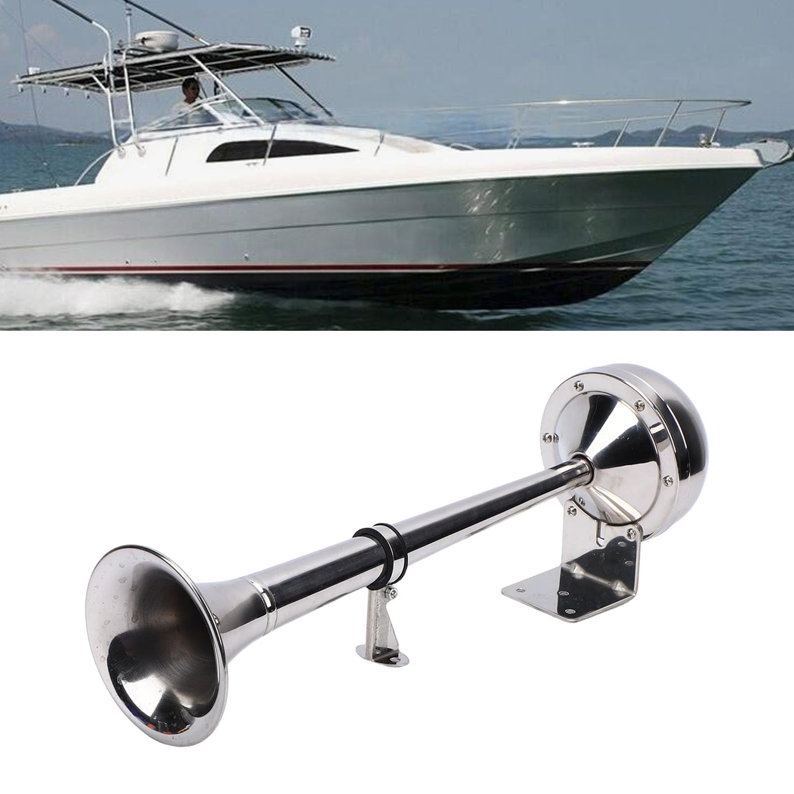 Socobeta Clacson Elettrico per Barche Marine da 12 V, 125 DB, Rumoroso, in Acciaio Inossidabile, per Barche, e Pickup
