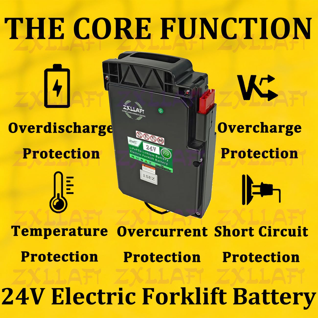 Lithium-Batterie mit CAN-Bus 24 V 20 Ah Batterie Elektro-Gabelhubwagen für EPT15EZ LiFePO4-Austauschbatterien für F5PRO-Teleskoplader mit BMS-Schutzplatine,24v20ah can