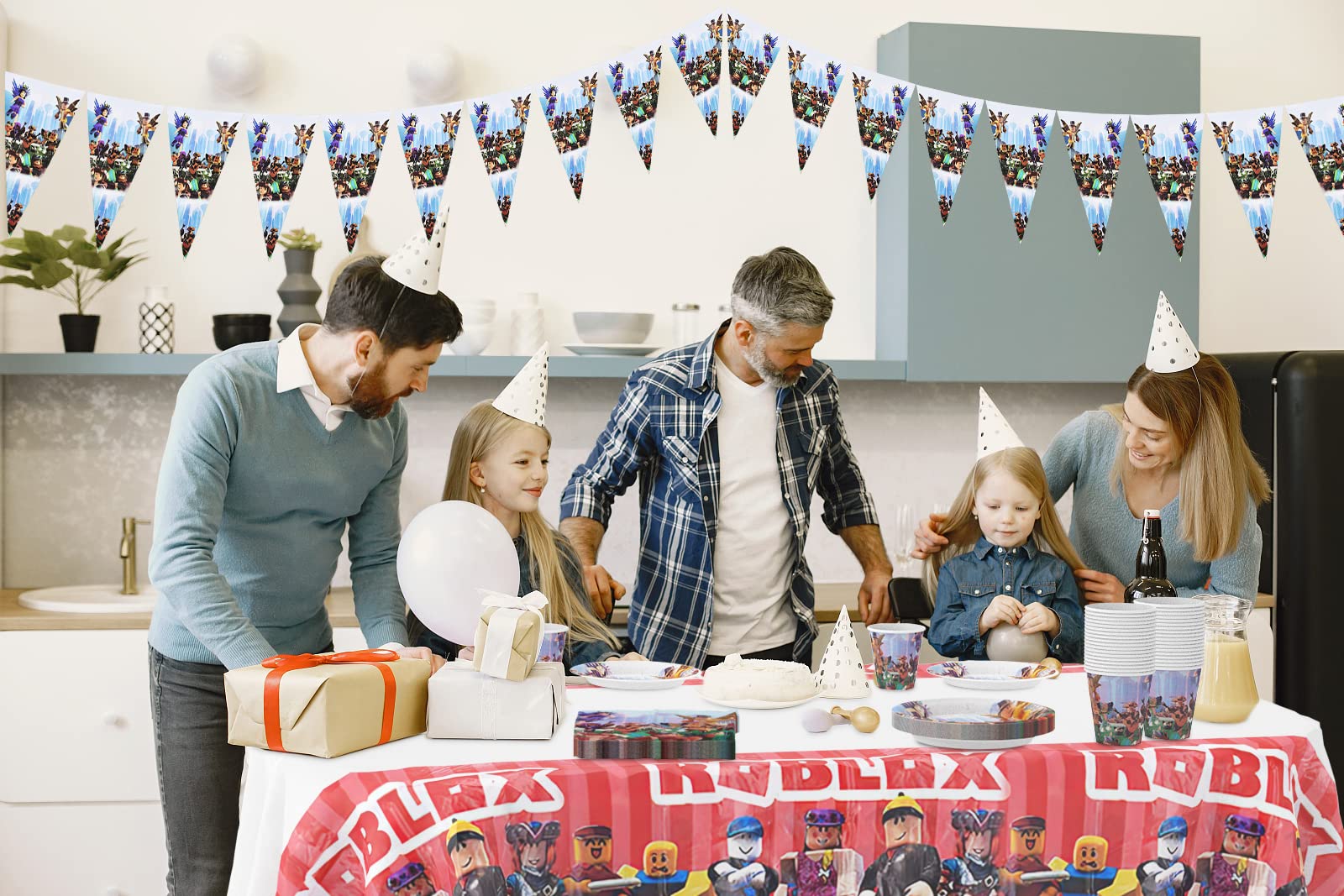 62-teiliges Partygeschirr-Set – Inkl. Teller, Becher, Servietten & Tischdecke Für Kindergeburtstag & Feiern