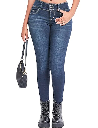 YMI Womens YMI Women's Junior Mid-Rise Wannabettabutt 3-Button Recycled Fibers