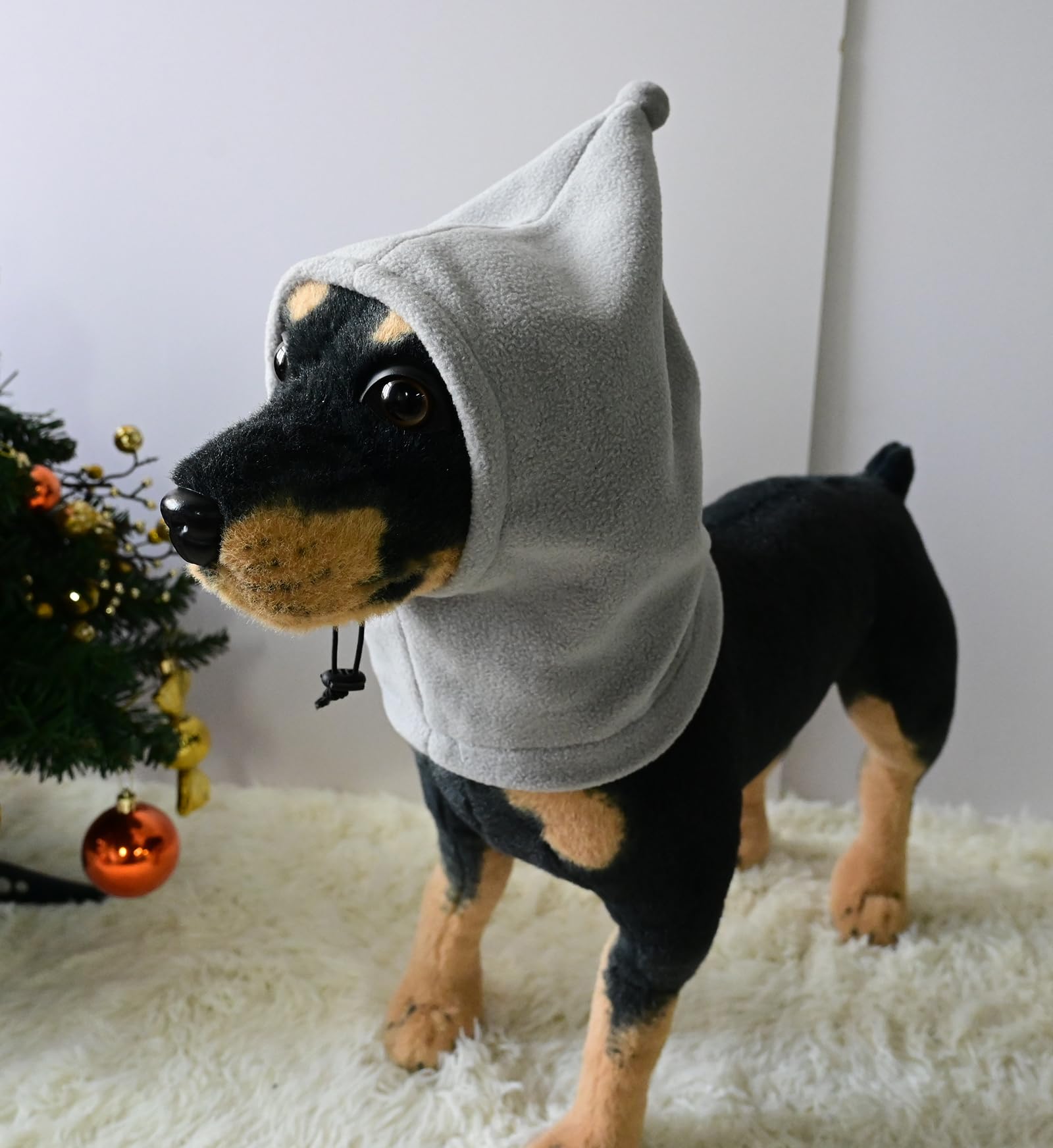 BT Bear Plush Dog Hats,Warm Pet Cover,Winter Hat Dog Head Wrap Quiet Ears for Dogs,Muffs Noise Protection for Small Medium Dogs (Grey - Image 2