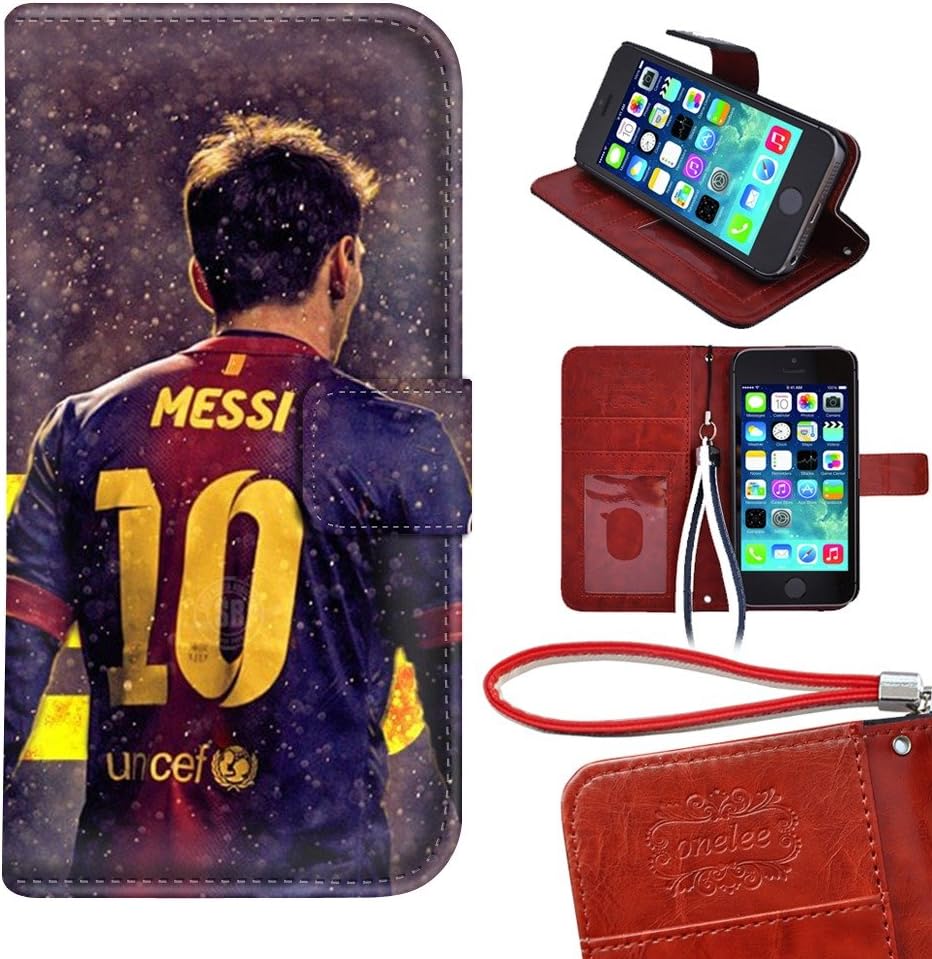Messi Wallet Case, Lionel Messi iPhone SE Wallet Case Card Slots Flip Magnetic PU Leather iPhone SE Wallet Case