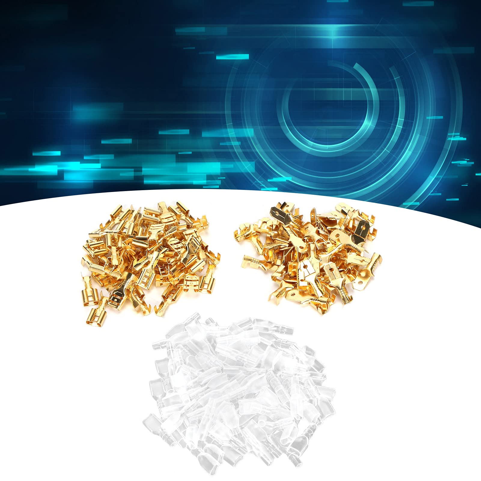 Dolity 50 Pezzi Terminali A Crimpare Connettore Da 6.3mm In - Foto 7