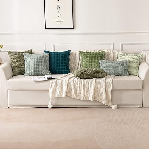 Vista 208 de MIULEE Pack of 2 Orange Corduroy Decorative Pillow Covers 20x20 Inch Soft Boho Striped Throw Pillow Covers Modern Farmhouse Home Decor for Halloween