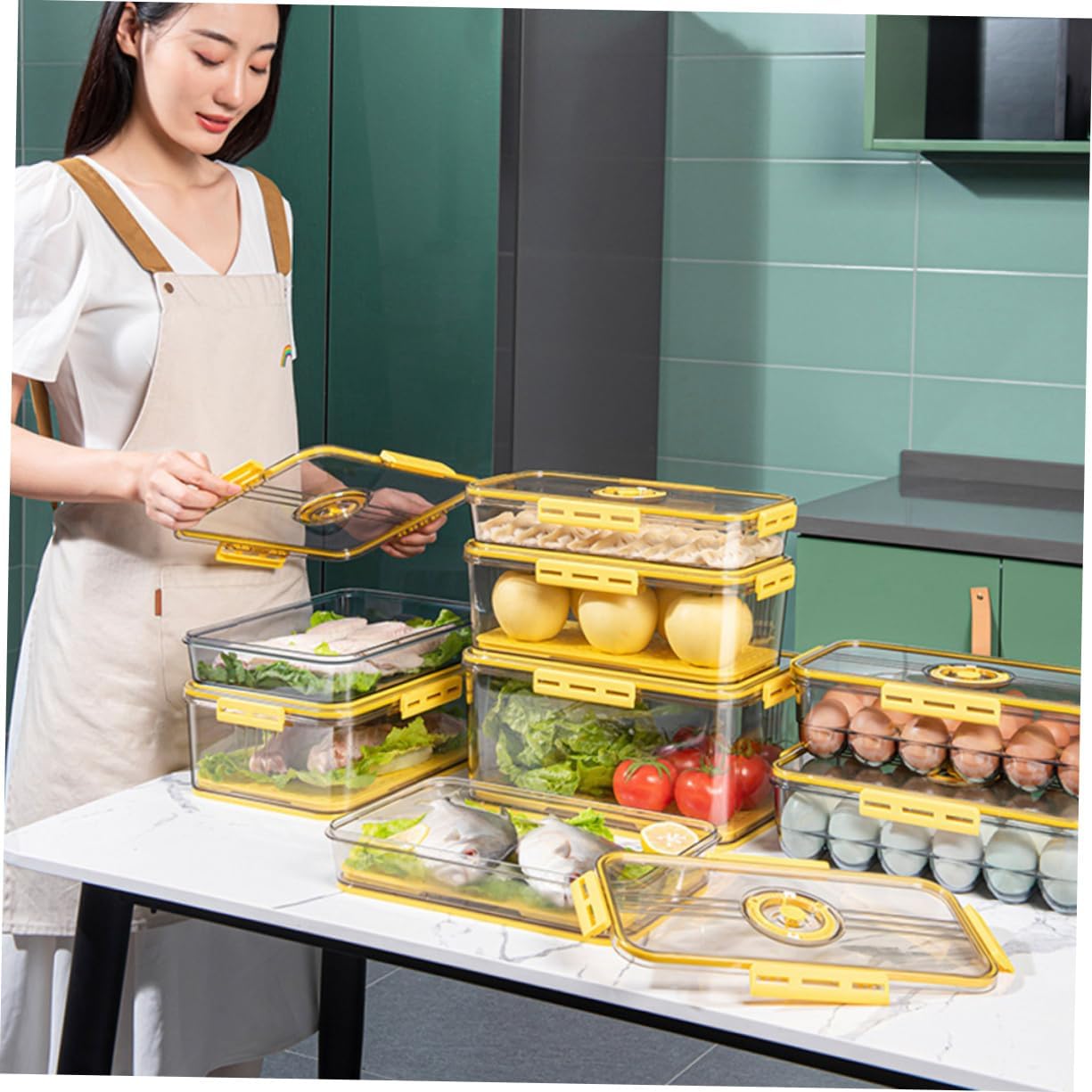 1 Pc Chronograph Egg Box Egg Holder Egg Storage Box Plastic Drawers Eggs Refrigerator Containers Deviled Egg Plates Practical Egg Bracket Fresh-Keeping Egg Case Water Proof Tray