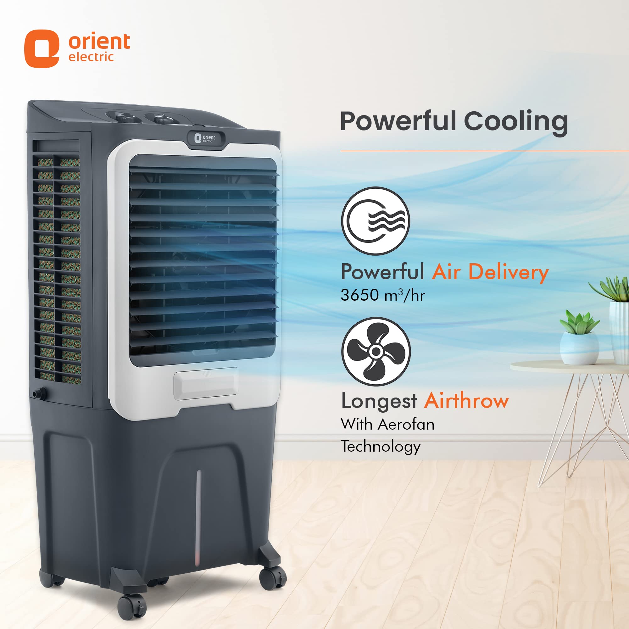 Orient Electric Ultimo 65L Desert Air Cooler with Densenest Honeycomb pads,  Ice chamber u0026 High Air Delivery | Desert Cooler for home (Grey) :  Amazon.in: Home u0026 Kitchen