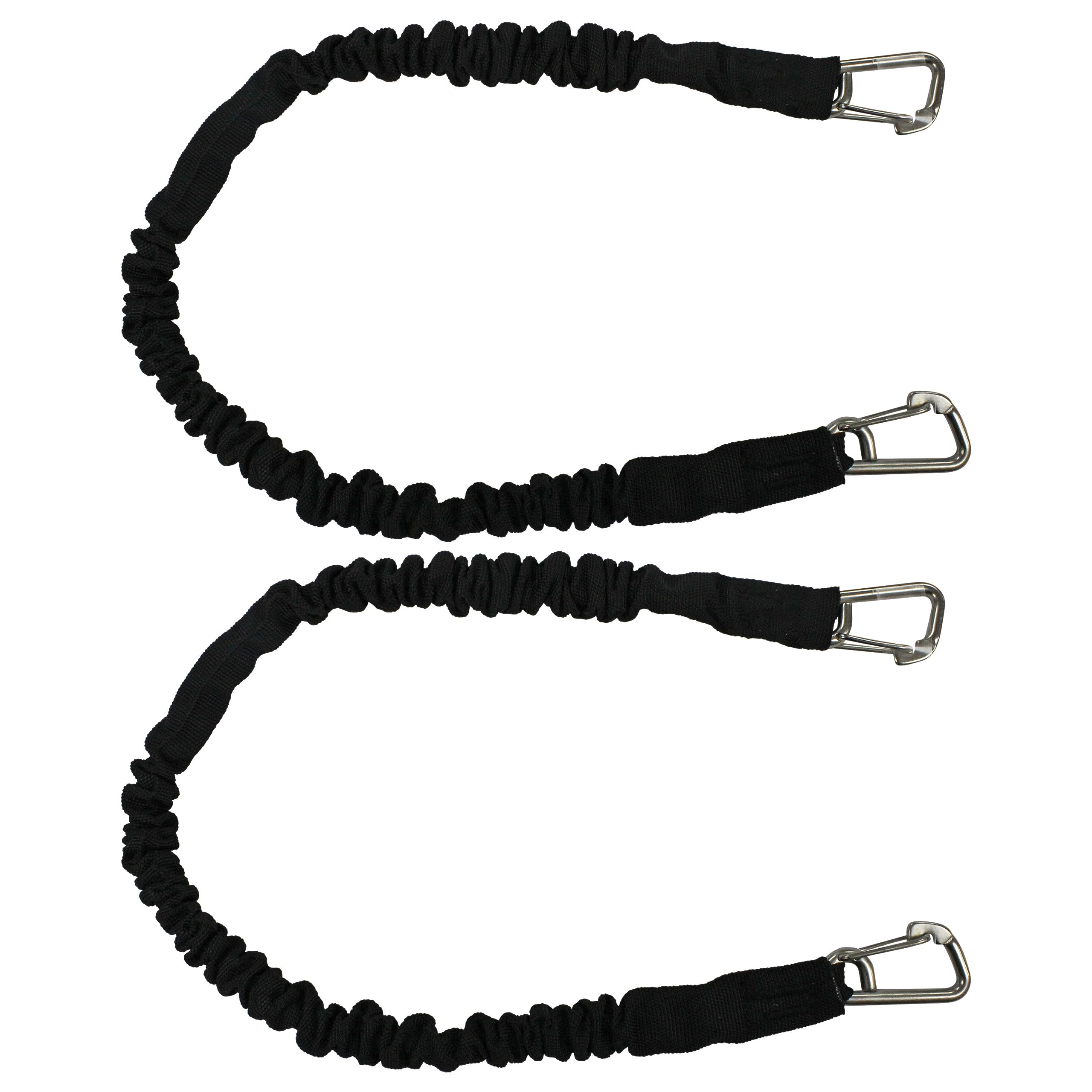 Extreme Max Black 24" 3006.2373 BoatTector High-Strength Line Snubber & Storage Bungee, Value 2-Pack-24 with Compact Hooks — image 1