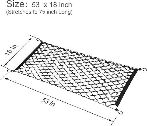 Miniatura 8 de BAILALIBO Red de carga elástica, ajustable para maletero para SUV, camionetas y camiones, pequeño almacenamiento elástico automotriz con gancho,