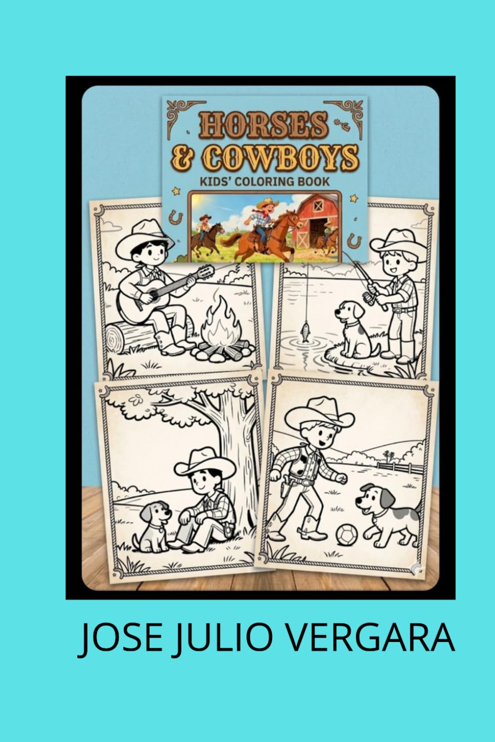 Horses & Cowboys: Coloring Book for Kids: Fun Horse and Cowboy Designs for Children