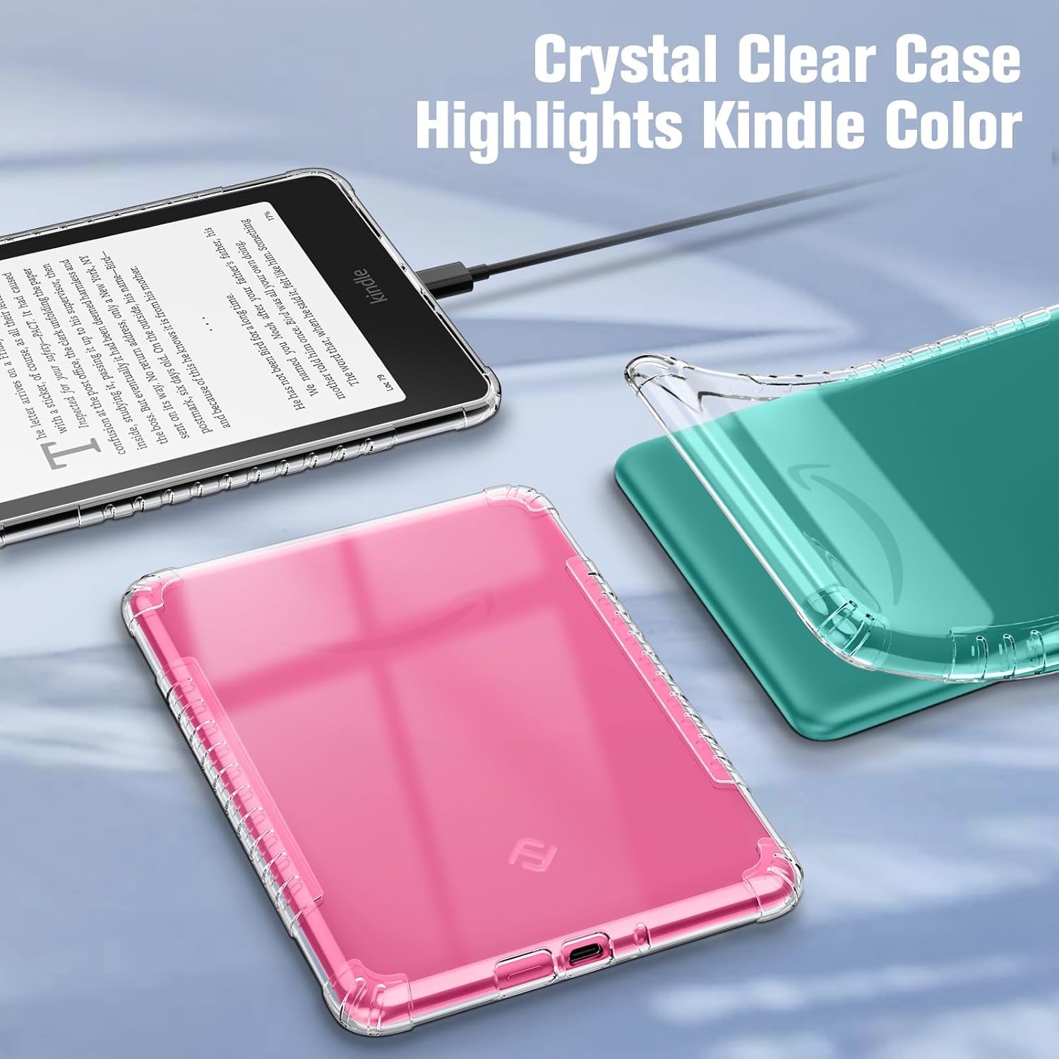 Fintie Case for 7" All-New Kindle Paperwhite 2024 12th Generation and Kindle Colorsoft Signature Edition, Ultra Slim Clear Soft TPU Back Shell +Slim Foldable Stand Cover