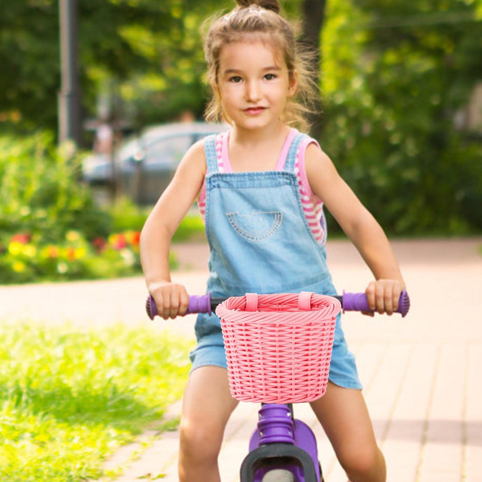 Amazon.co.jp: echesa 子ども自転車用 手編みかご 自転車 籐の
