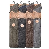 ITRAT 3 Pairs Mens Soft Thermal Premium Quality Long Knee High Lambs Wool Blend Boot Socks Mix Colours Size UK 6-11 EU 39-46 (Assorted Multipack of 3 Pairs)
