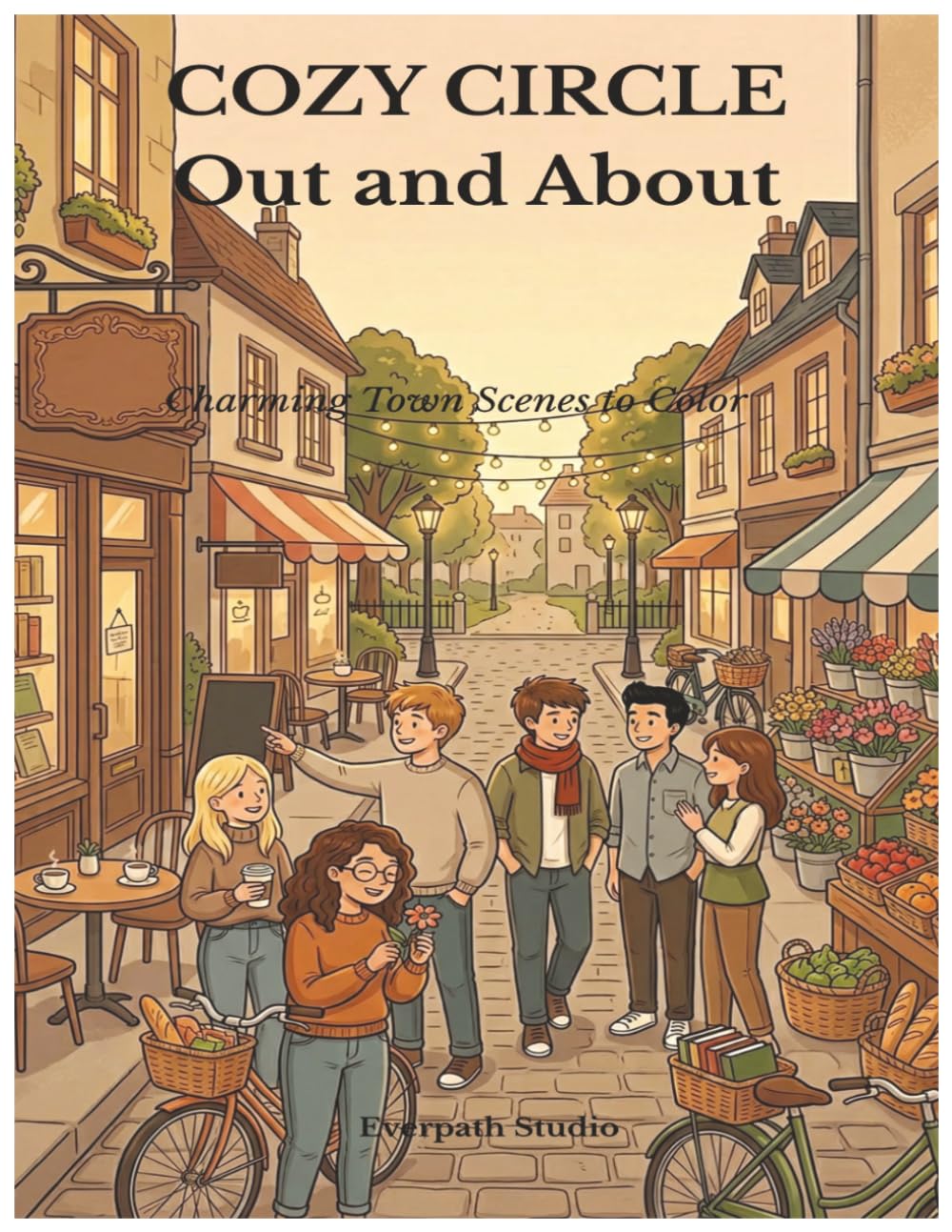 Cozy Circle Out and About: Charming Town Scenes to Color (Cozy Circle Coloring Series)