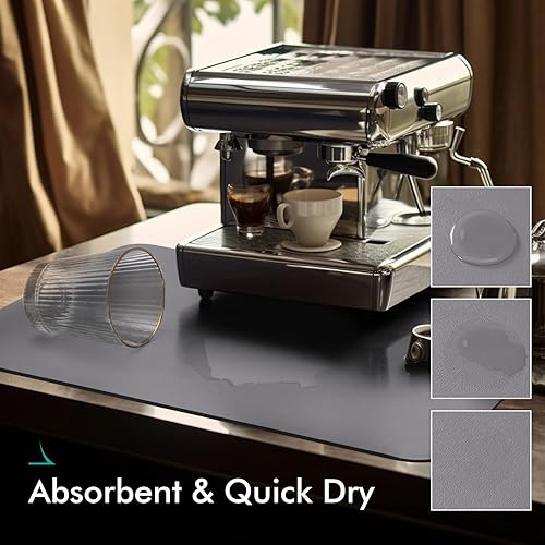 Miniatura 3 de Tapete de secado de platos para encimera de cocina, almohadilla de secado de platos con parte trasera de goma antideslizante, antimanchas