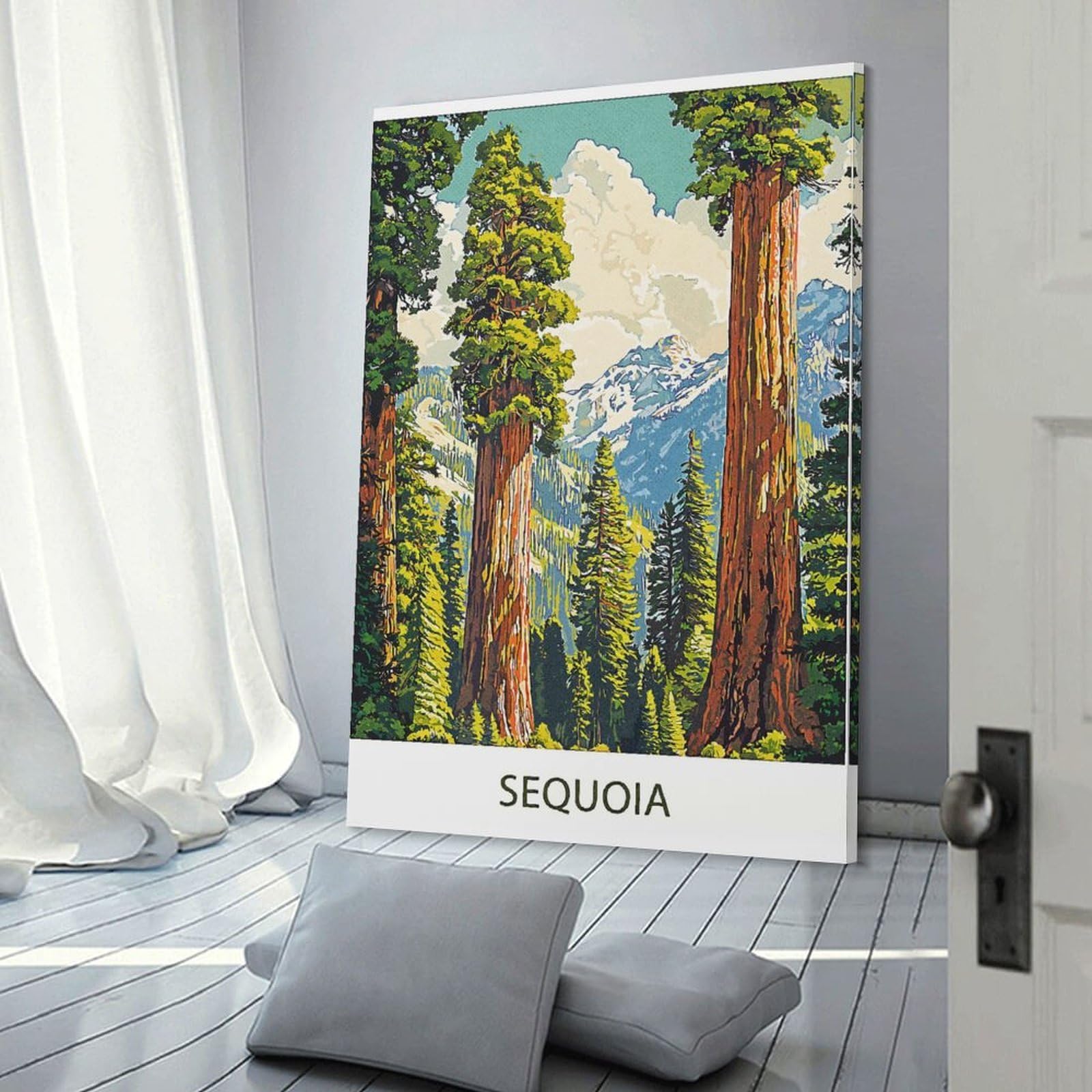 Junmoney Canvas Wall Picture Sequoia National Park (2), 16x24inch(40x60cm), for Calm Bedrooms, Home Corners Or Flats, Decorative Wall Art for Cosy Rooms