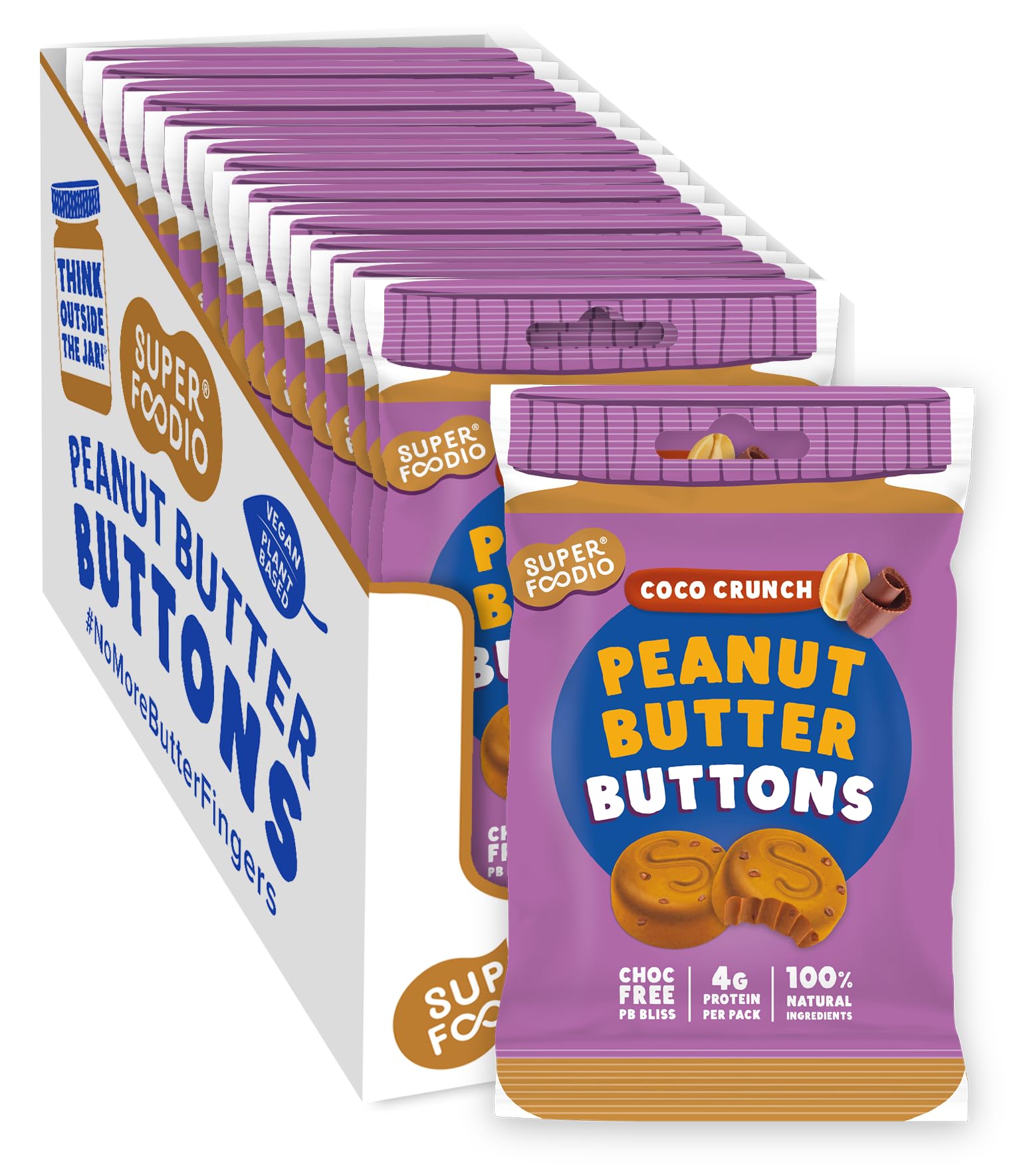 Peanut Butter Buttons | Chocolate Coco Crunch Flavour | Vegan & Low Carb | All-Natural | Protein | No Refined Sugar (20g x15 Packs)