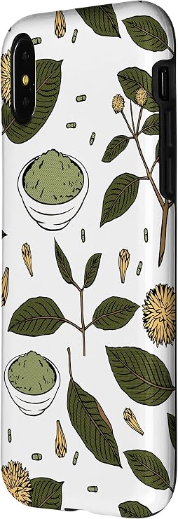 iPhone X/XS Kratom Leaf Branches Powder Pattern Mitragyna Speciosa Tea Case