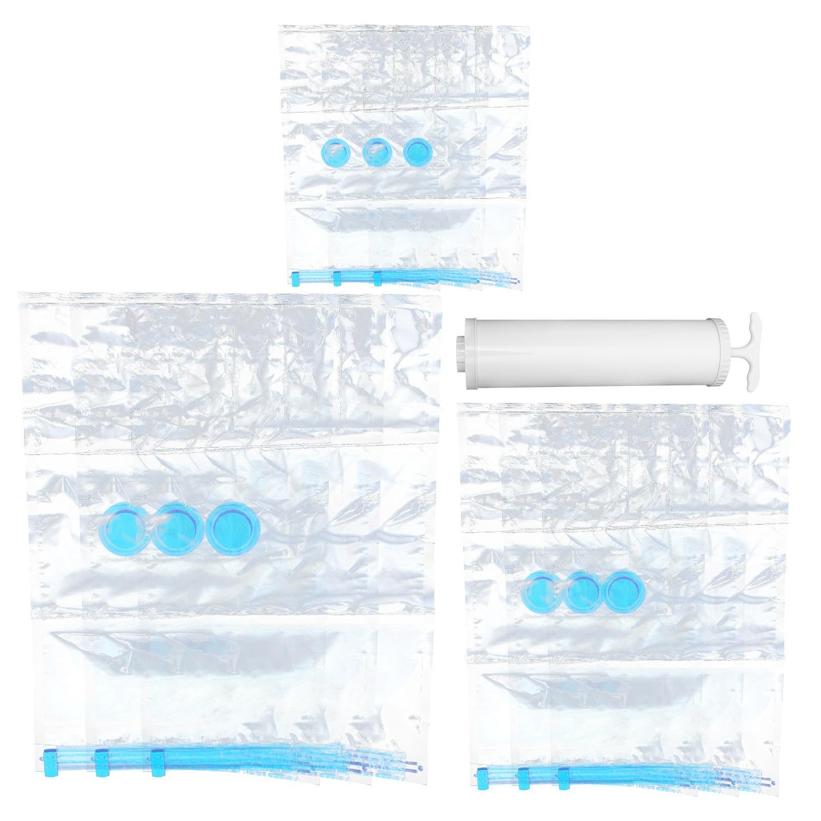 Sac sous vide de rangement vêtements lot de 10 en PET et PE avec pompe manuelle pour la maison