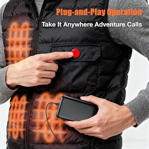 Miniatura 6 de Paquete de batería de 10000 mAh de 7.4 V para chalecos calefactados, chaquetas para ORORO y Venustas, cargador de batería recargable 5V2A para