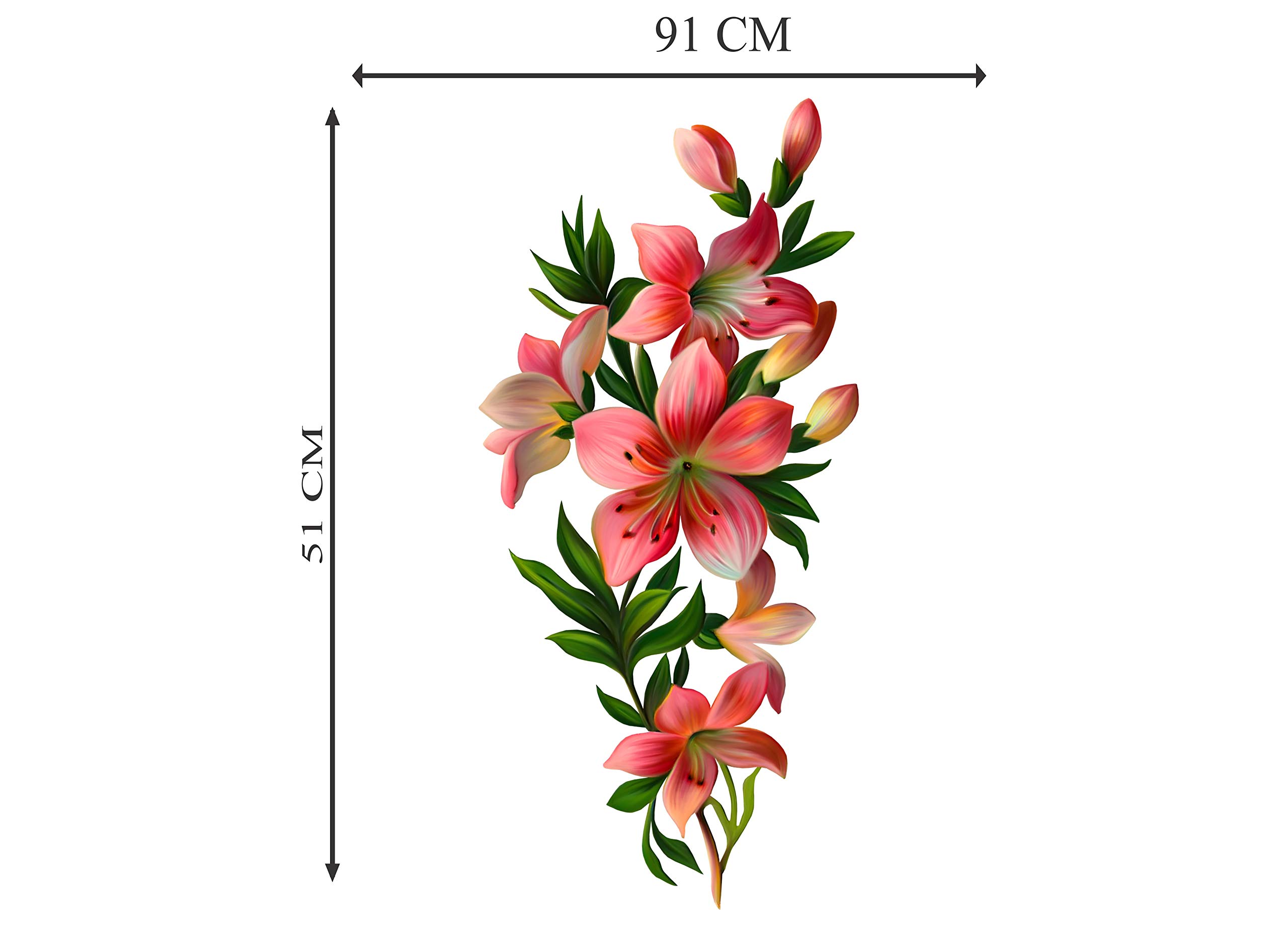 DivineDesigns Flowers Florals Wall Sticker | Wall Sticker for Living Room/Bedroom/Office and All Decorative Stickers 1