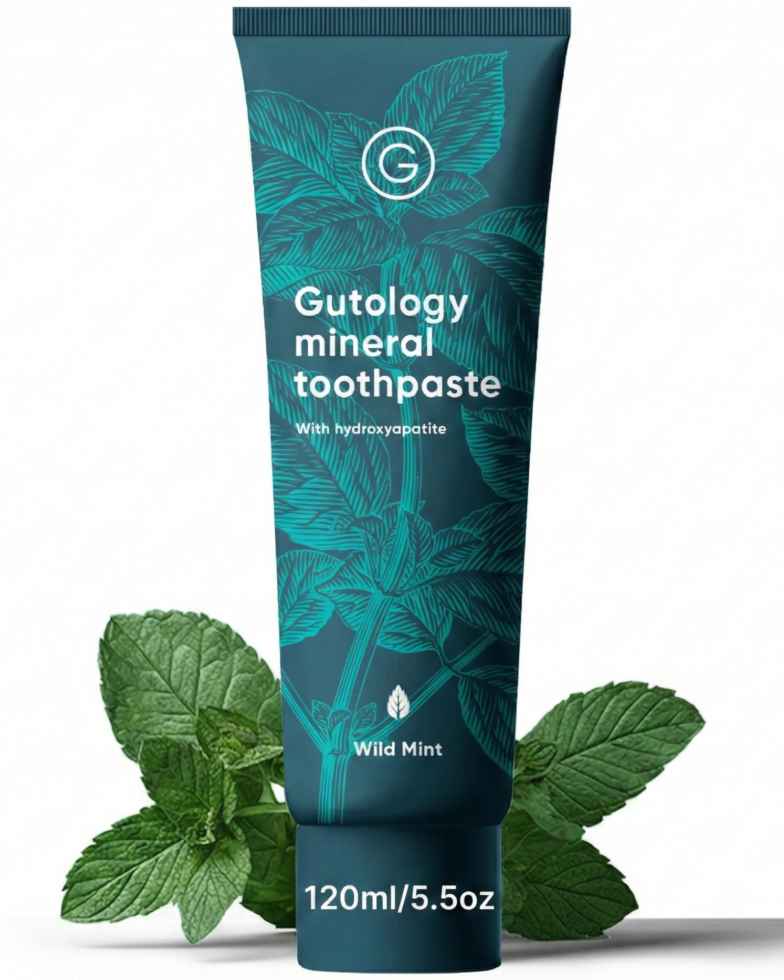 Gutology Mineral Hydroxyaptite Toothpaste 120ml Microbiome Friendly Fluoride Free Toothpaste Suitable for Adults & Children for Sensitive Teeth - Wild Mint