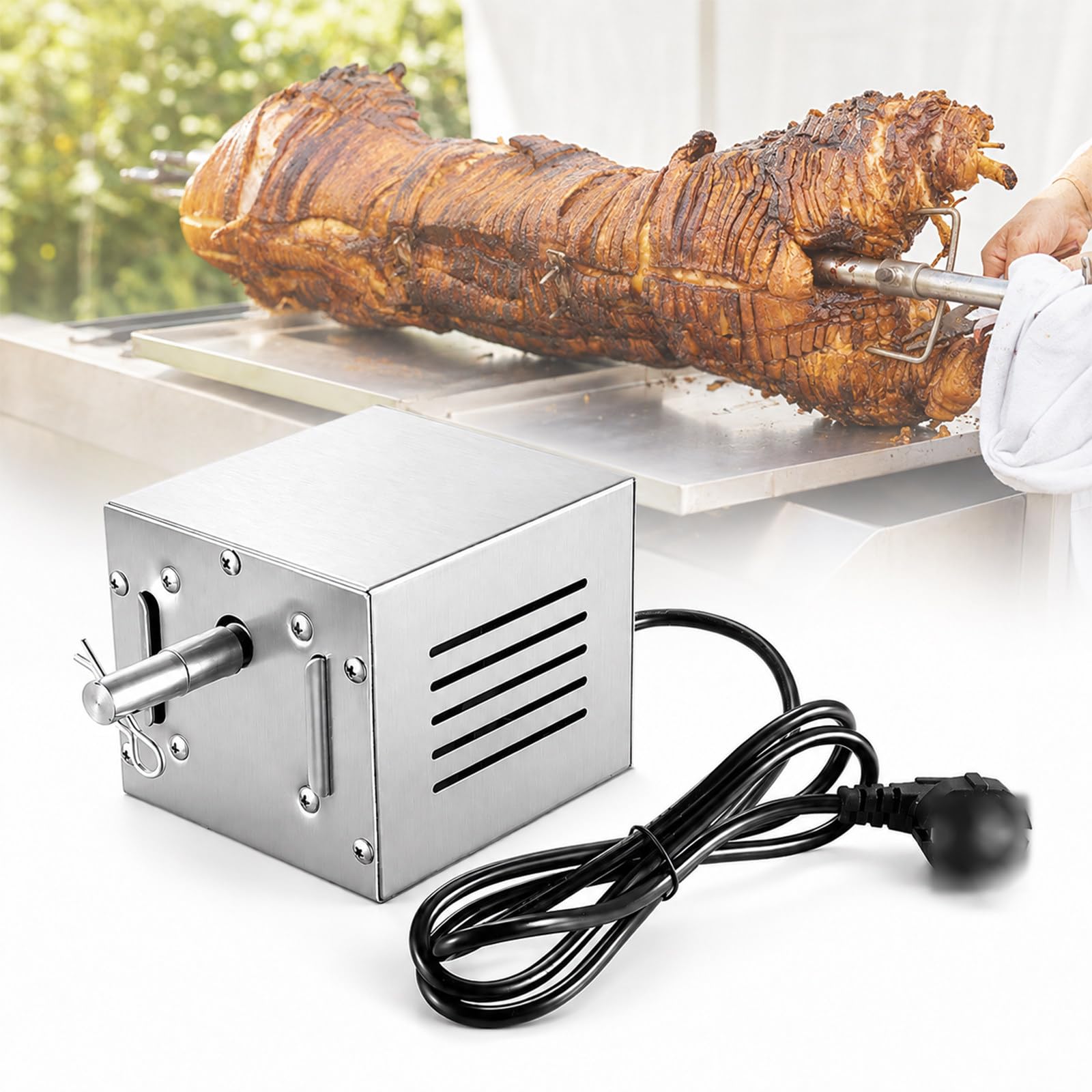 Motore per Girarrosto da Griglia, Motore per Girarrosto BBQ 100kg | Motore Pesante da 28/40W, Adattamento Universale dell'Asta per BBQ all'Aperto, Campeggio e Grigliate in Cortile
