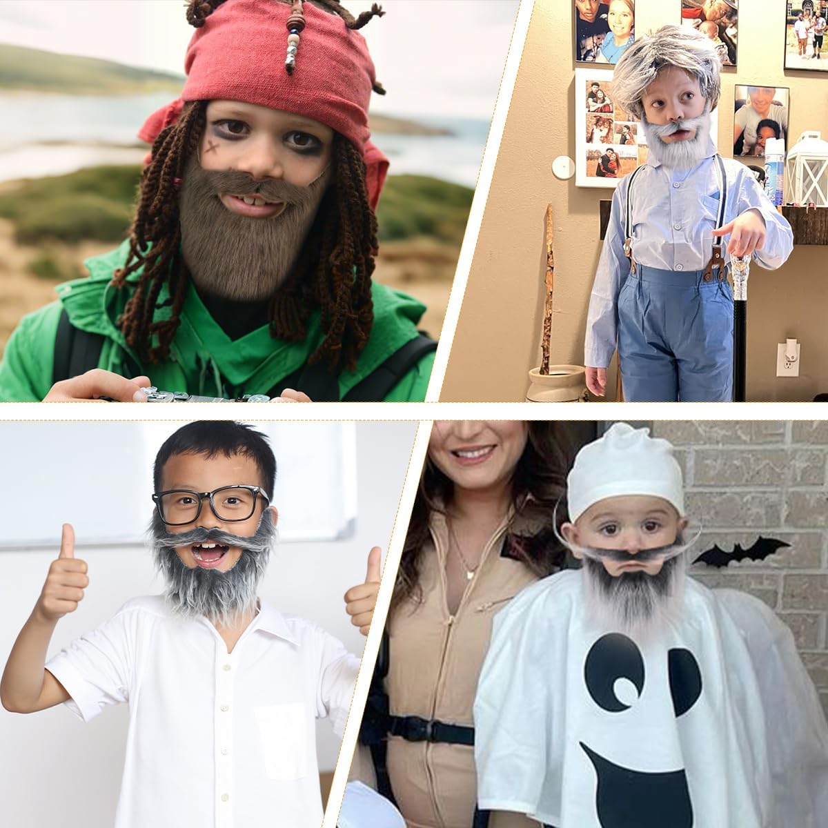 Honcloud Realistic Fake Beard Easy to Wear Great for Outfits and Perfect for Halloween