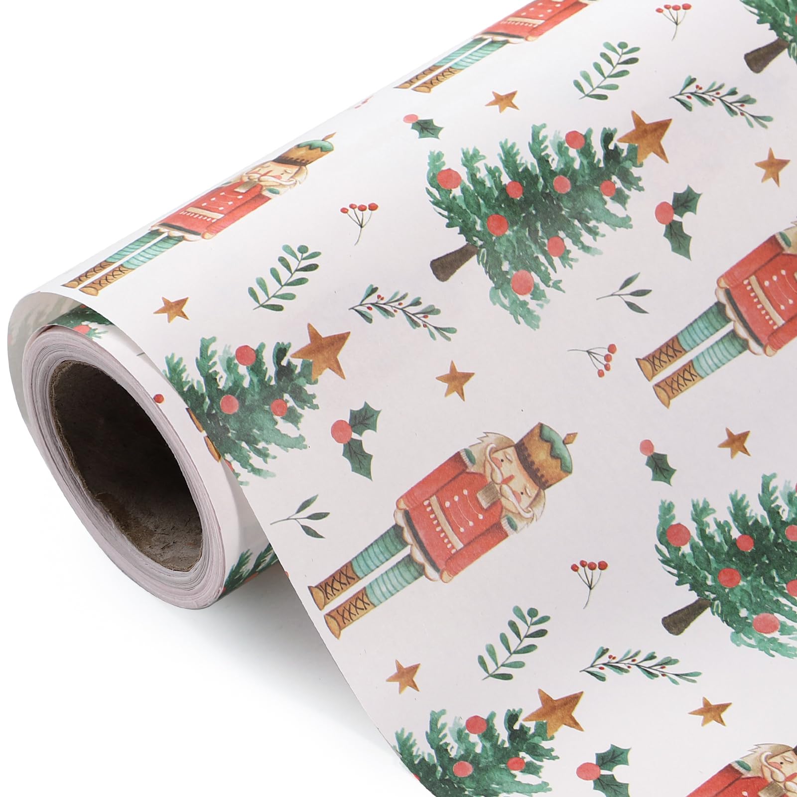 Baby Shower Wrapping Paper - Mini Roll-17 Inch X 33 Feet- Green Baby Plant And Footprint Design Wrapping Paper For Boys Girls Baby Shower Kids Birthday Party