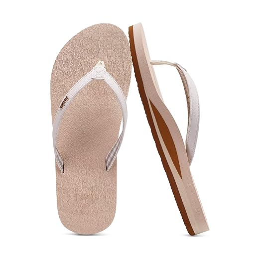 KuaiLu Womens Arch Support Flip Flops Comfortable Yoga Mat Slip on Summer Beach Walking Thong Cushion Sandals