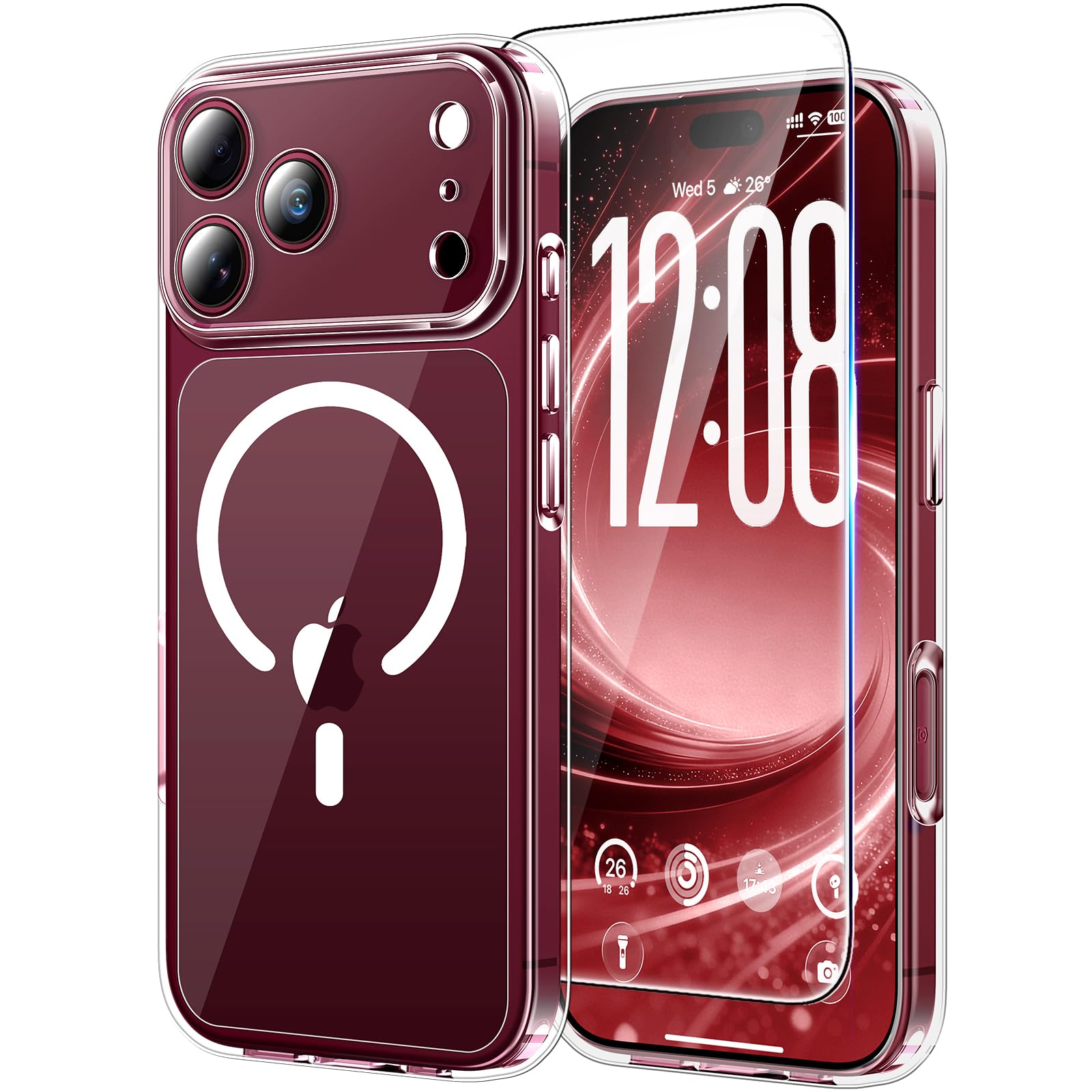 TAURI für iPhone 18 Pro Max Hülle 6,9" mit Schutzfolie - Durchsichtig