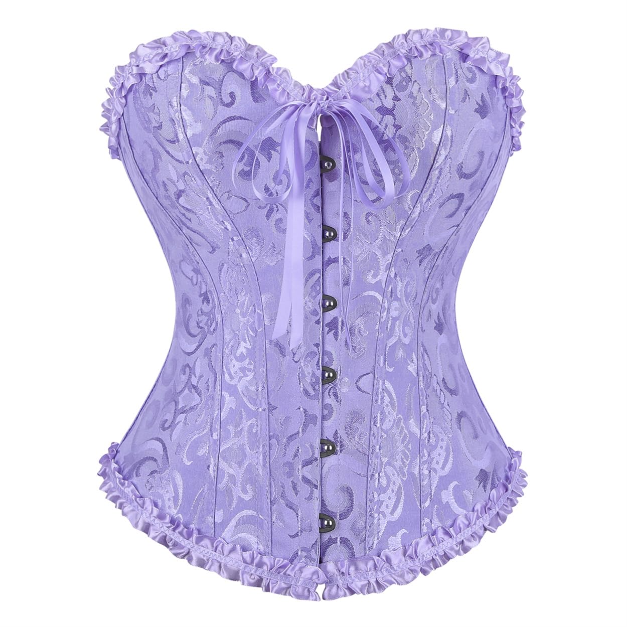 Kranchungel Corset Tops for Women: Renaissance Corset - Vintage Shapewear Bustier for Halloween Costume,Pirate & Themed Party: Large Light Purple