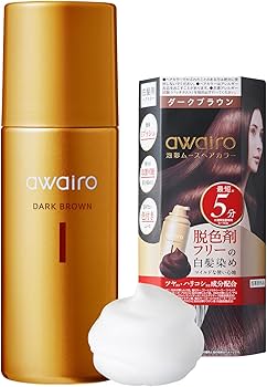 awairo アワイロ　ムースヘアカラー ライトブラウン 4個セット Amazon | awairo アワイロ | ムース ヘアカラー 白髪染め 【ダーク