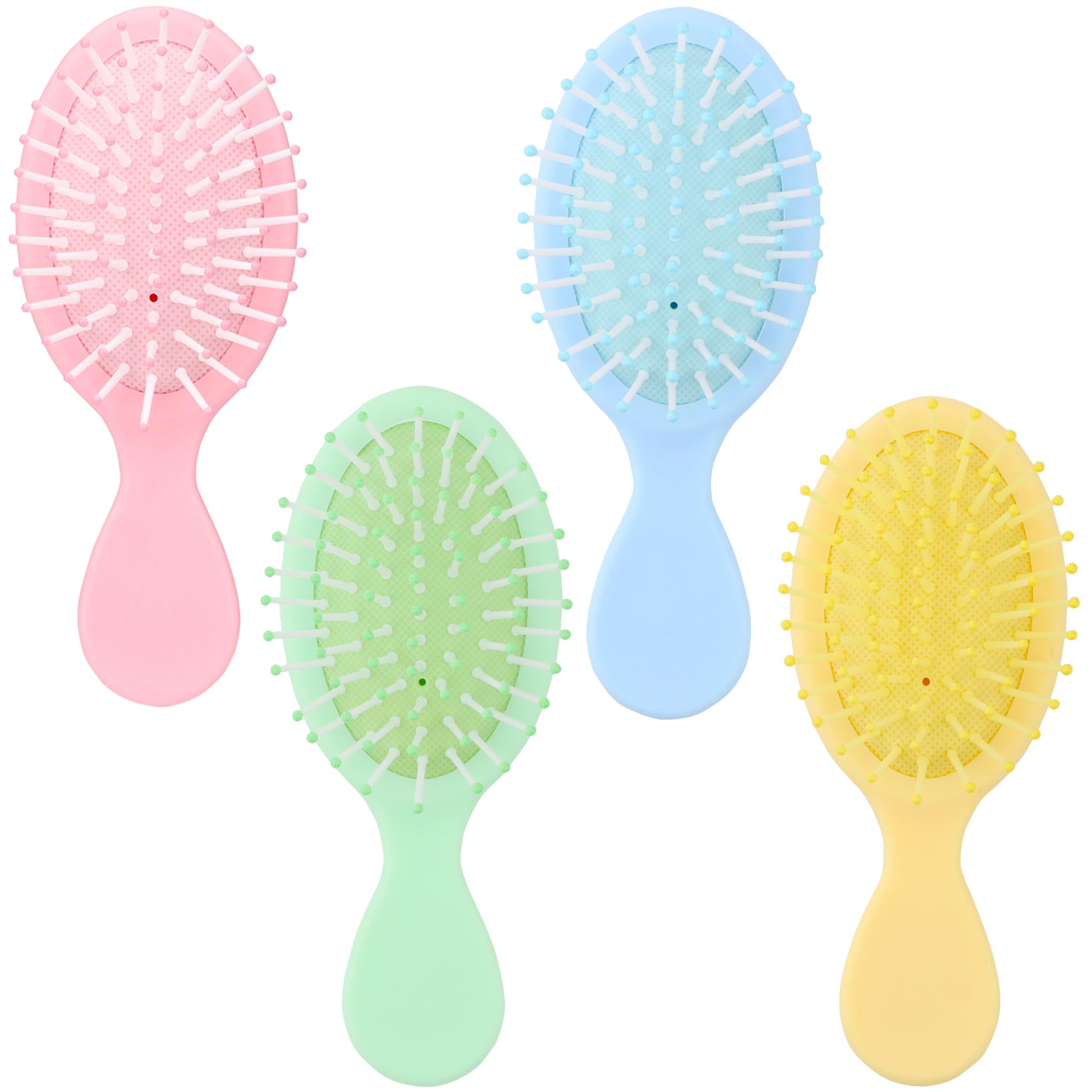 4 Pack Mini Wet Hair Brush Travel Detangler Hair Brush Pocket Travel Hair Brush Mini Soft Bristles Hair Brush Small Paddle Hair Brush for Men Women for Most Hair Types