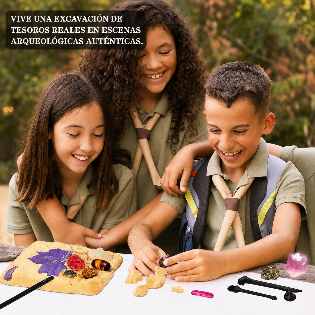 Mi Primer Kit de Excavación de Gemas para Niños, Minerales para Niños, 15 Minerales y Piedras Preciosas, Exploración Minerales Regalo para Niños Niñas 6-12 Años