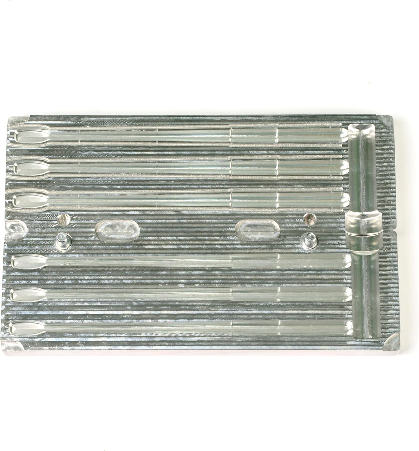 Soft Plastiс - Moldes para hacer señuelos de inyección, señuelos de pesca, tres cavidades, roboworm, cola recta, 15,2 cm (aluminio)