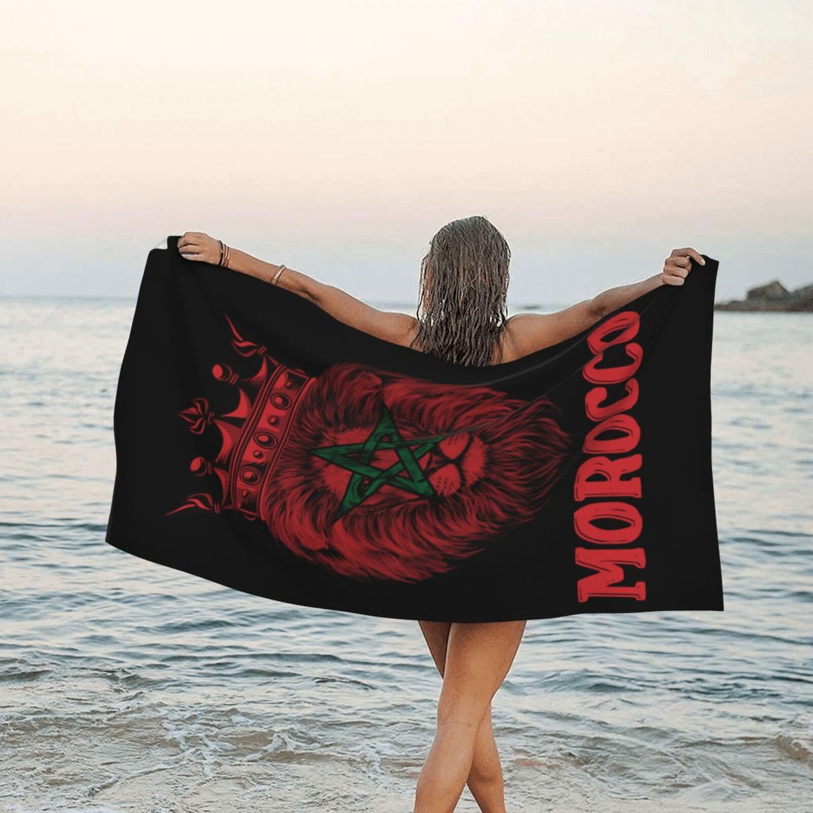 Drap de plage Maroc Lion léger, votre allié fraîcheur pour le camping et la piscine