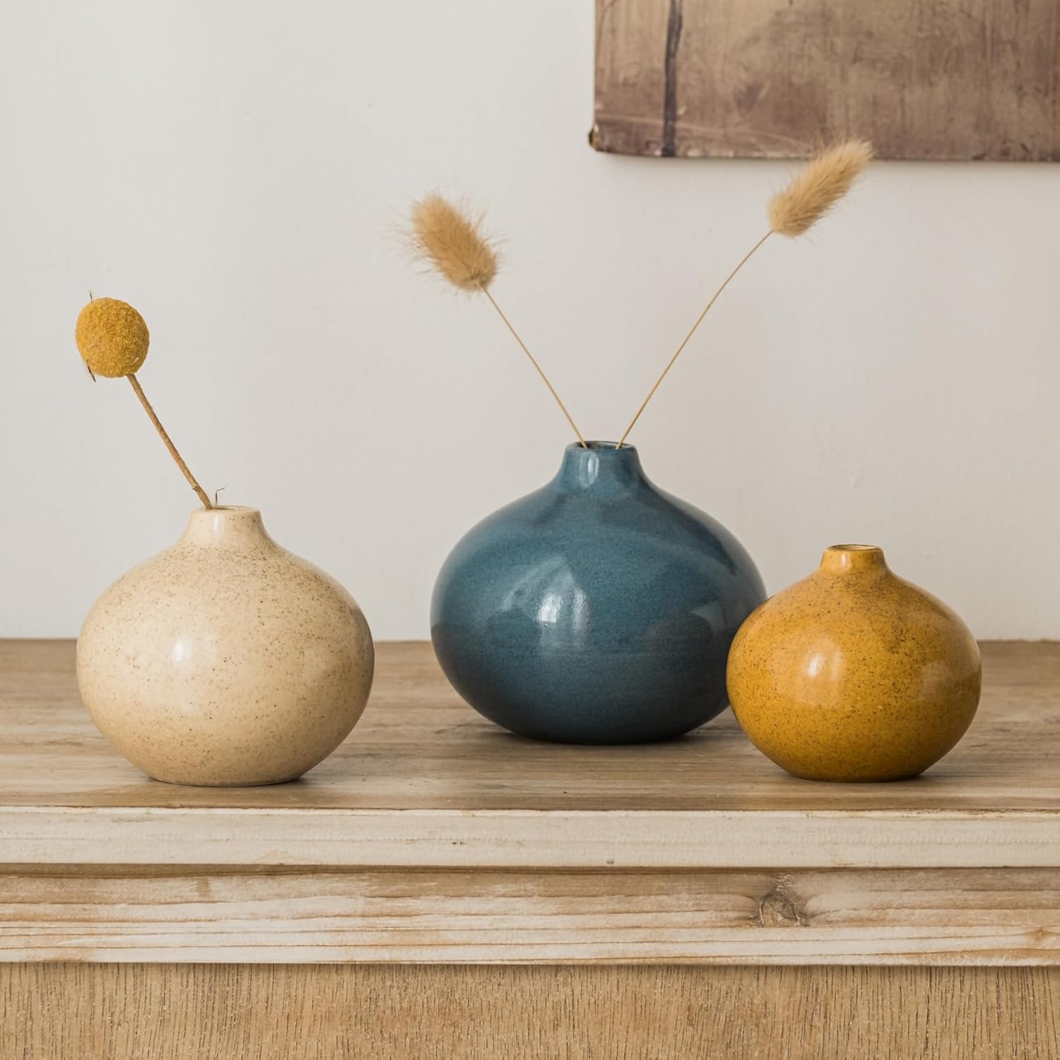 Ceramic Vase Set of 3,Small Vase for Home Decor,Mini Flower Vase, Decorative Vase for Table Living Room,Bedroom, Kitchen, Bathroom, Bookshelf - Image 8