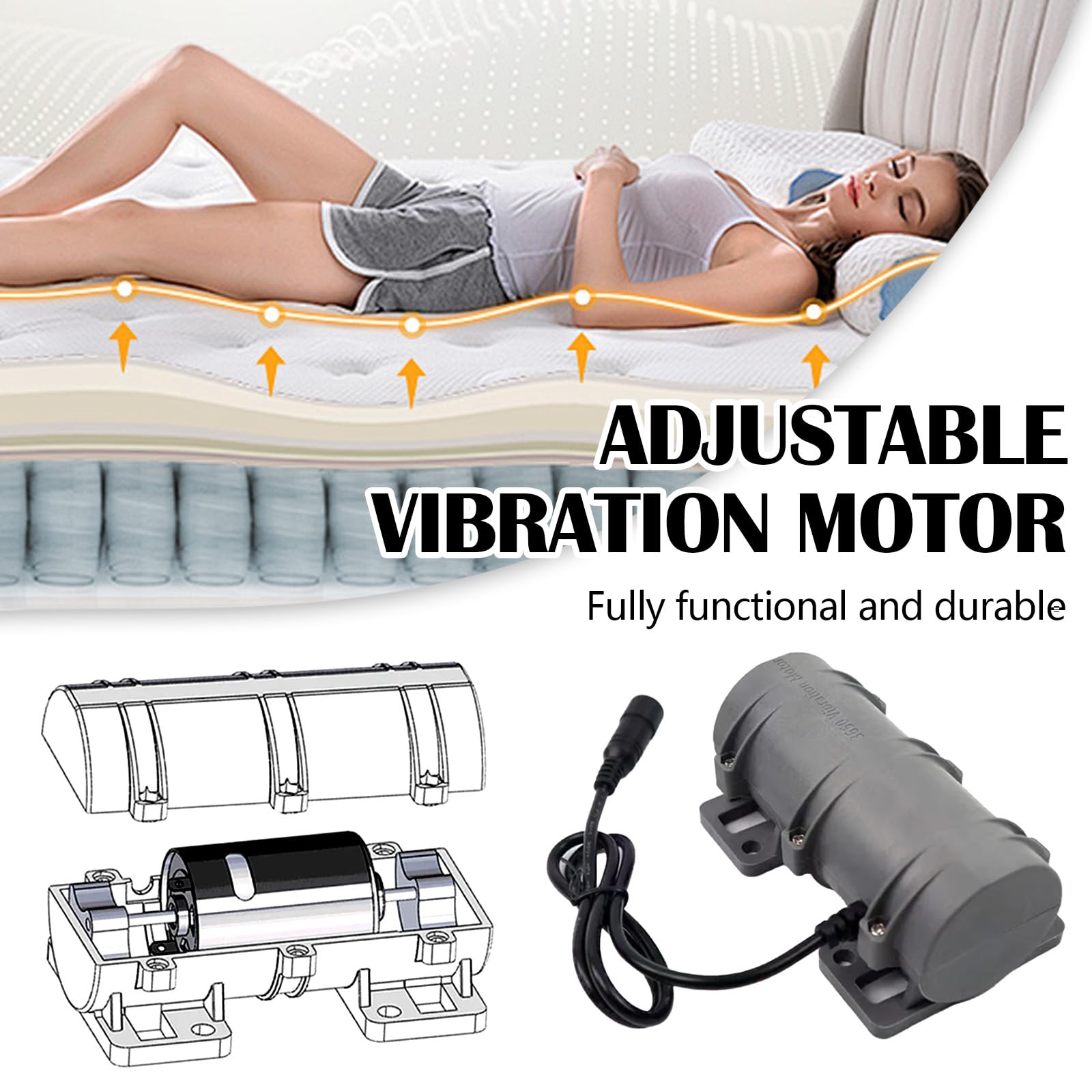 DC 24V Motore Di Vibrazione, Mini Motore Di Vibrazione 3800 Giri/Min Doppio Eccentrico Motore Di Vibrazione Per Massaggiatore Durevole In Plastica Vibratore Per Lettino E Sedia Da Massaggio