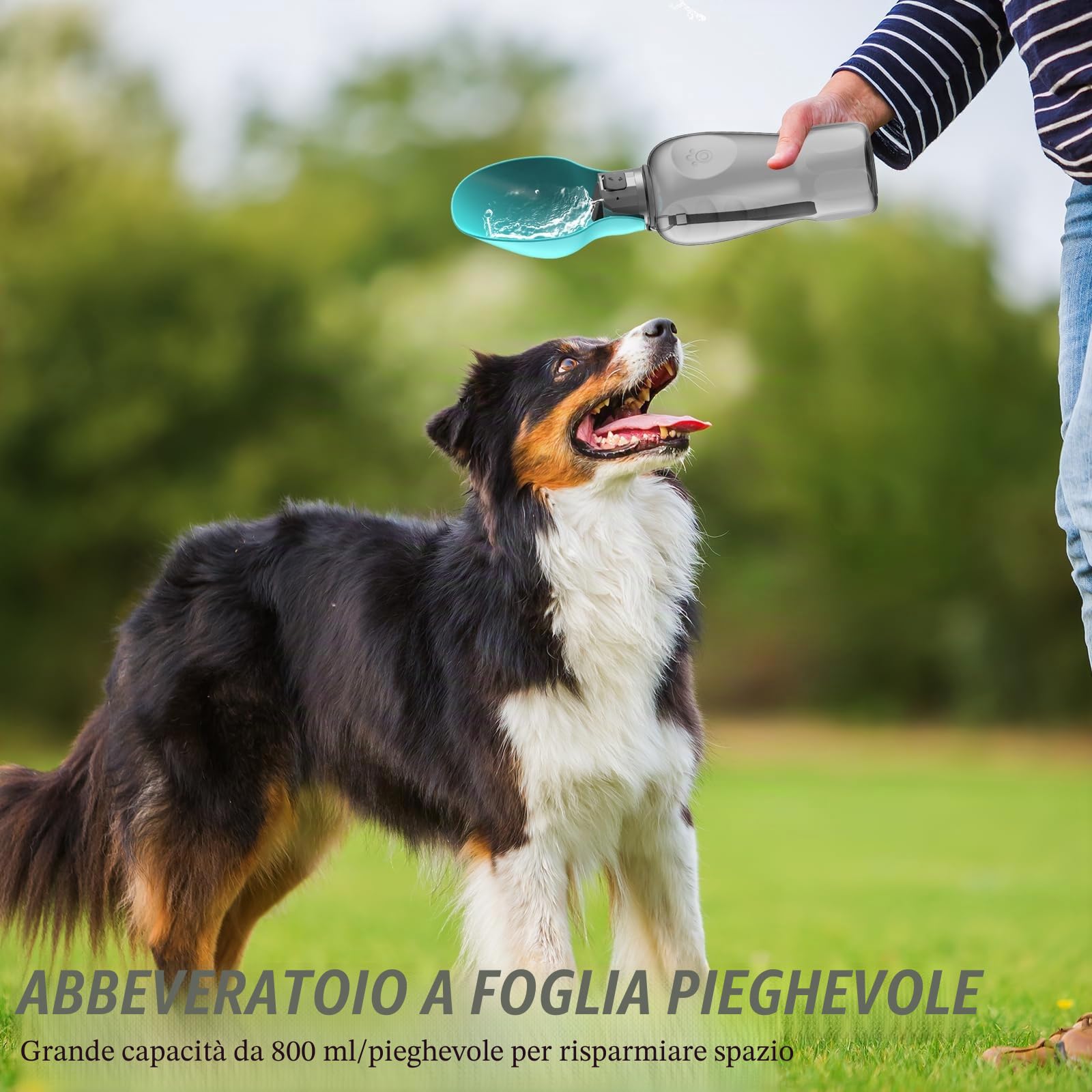 800ML Borraccia Cane Portatile Porta Acqua per Cani, A Prova di Perdite Bottiglia per Cani per Passeggiate, Escursioni e Attività all'aperto